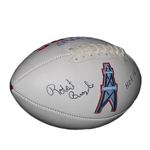 Robert Brazile Houston Oilers Logo Autographed Football (JSA) HOF Inscription Included