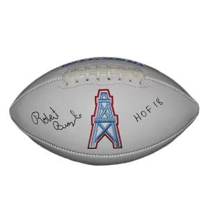 Robert Brazile Houston Oilers Logo Autographed Football (JSA) HOF Inscription Included