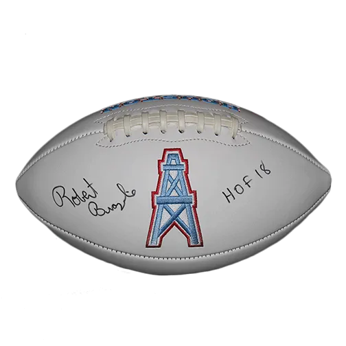 Robert Brazile Houston Oilers Logo Autographed Football (JSA) HOF Inscription Included