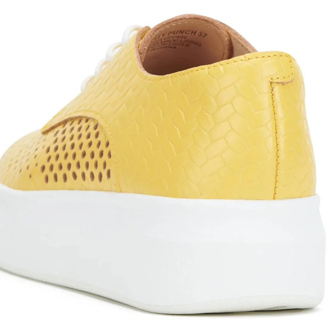 Rollie Womens Derby City Punch Sunshine Yellow Leather Trainer