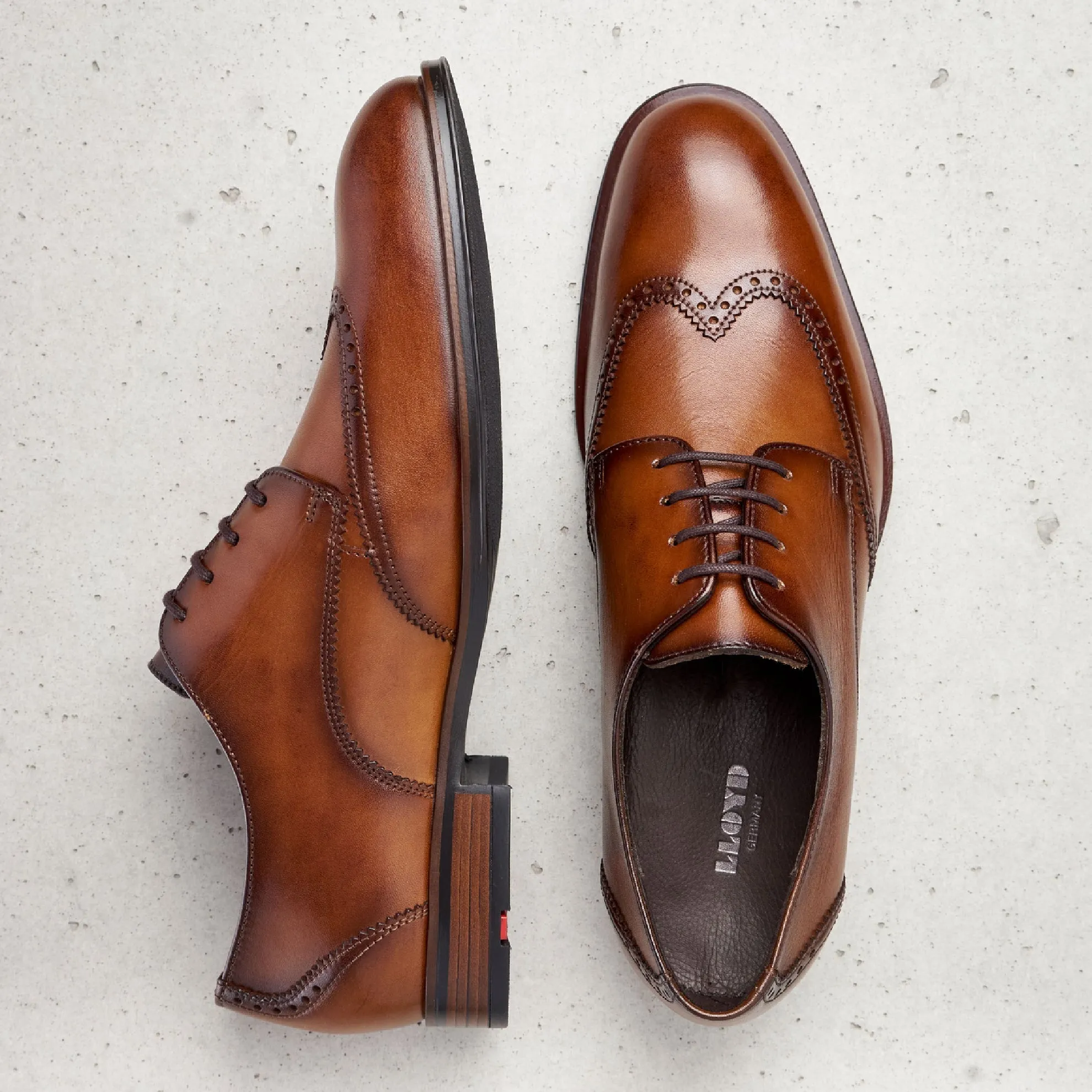 Samson Marocco Calf Lace-up Derby Wingtip / Cognac