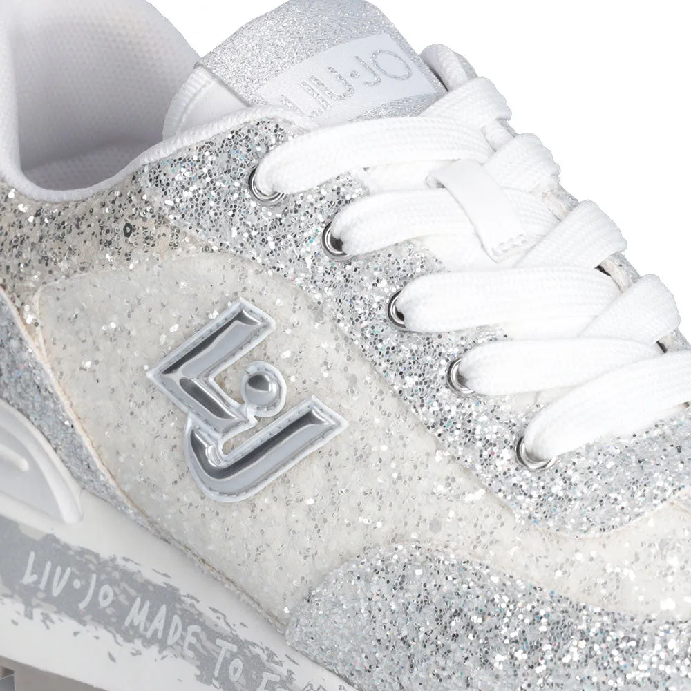 Scarpe Donna LIU JO Sneakers Platform Amazing 26 Full Glitter Silver