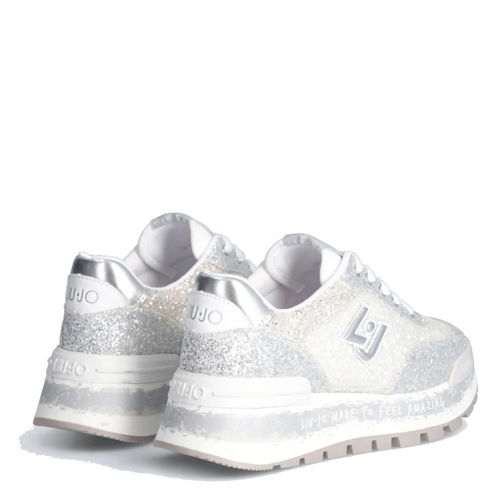 Scarpe Donna LIU JO Sneakers Platform Amazing 26 Full Glitter Silver