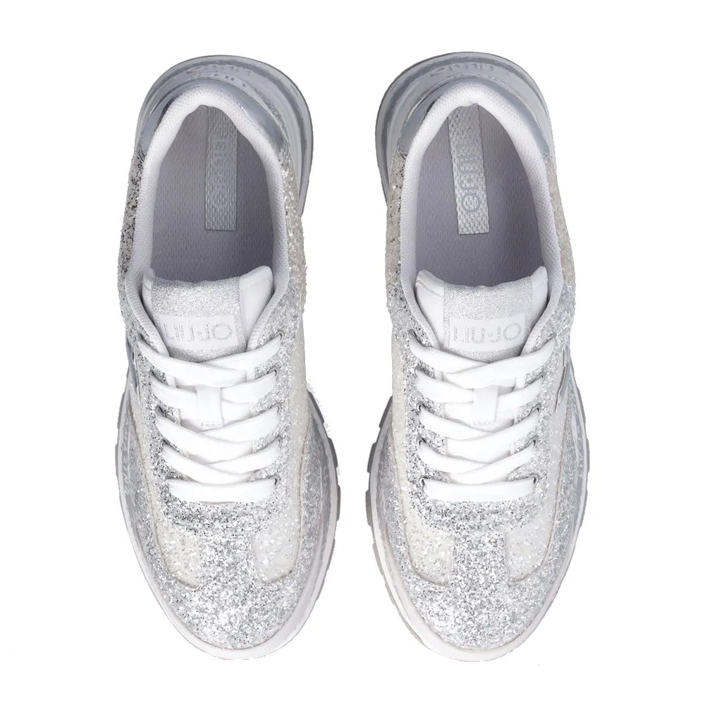 Scarpe Donna LIU JO Sneakers Platform Amazing 26 Full Glitter Silver