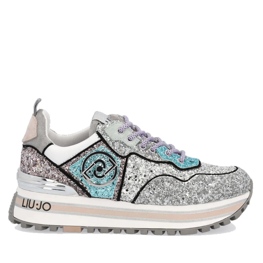 Scarpe Donna LIU JO Sneakers Platform con Glitter colore Silver