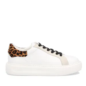 Scarpe Donna LIU JO Sneakers Platform in Pelle Bianca con dettaglio Animalier