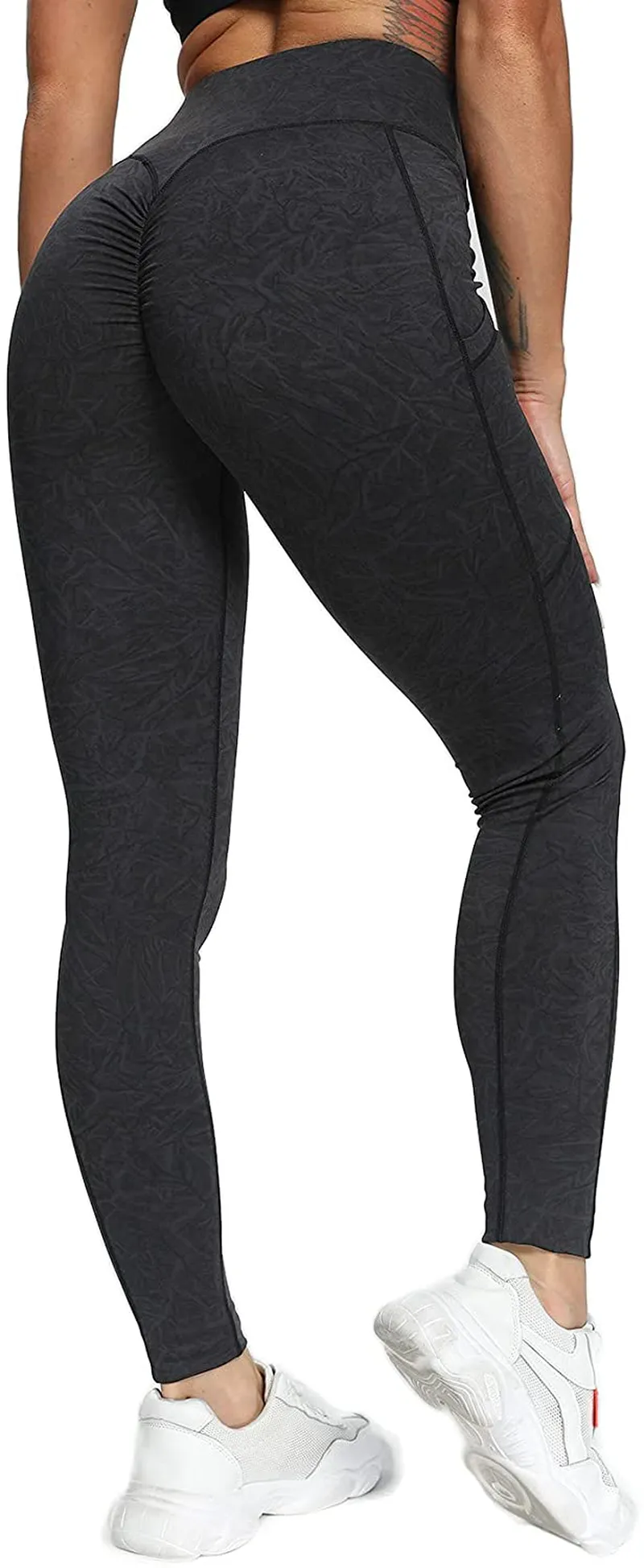 SEASUM Women Scrunch Butt Leggings High Waisted Ruched Yoga Pants Workout Butt Lifting