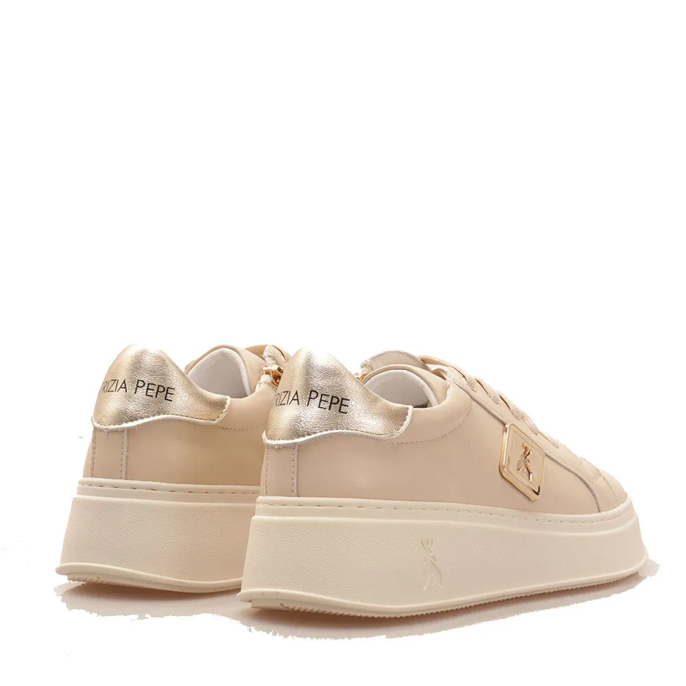 Sneakers PATRIZIA PEPE Girl linea Fly Sneakers in Pelle Beige