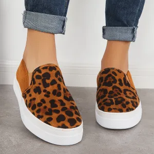 Sohiwoo  sneaker Leopard Slip on Flat Loafers