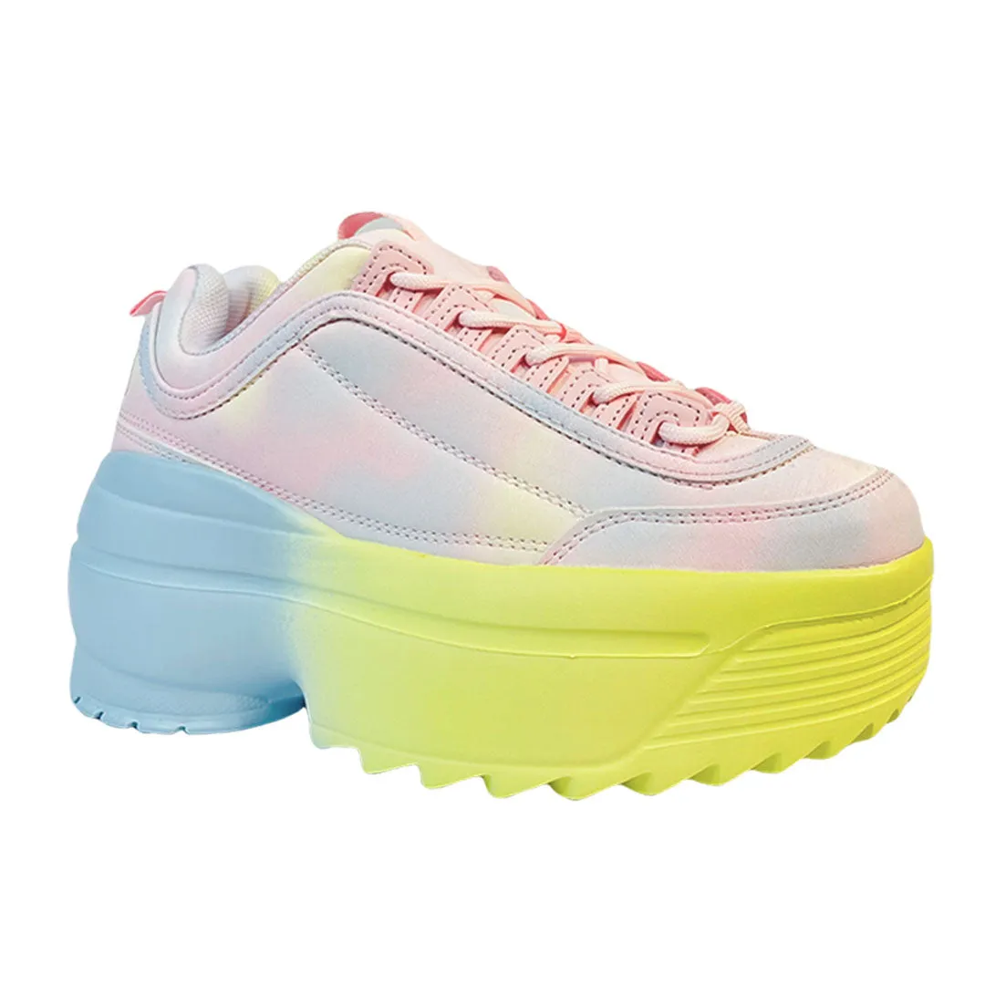 SPECTRUM Platform Sneakers - PASTEL TIE DYE