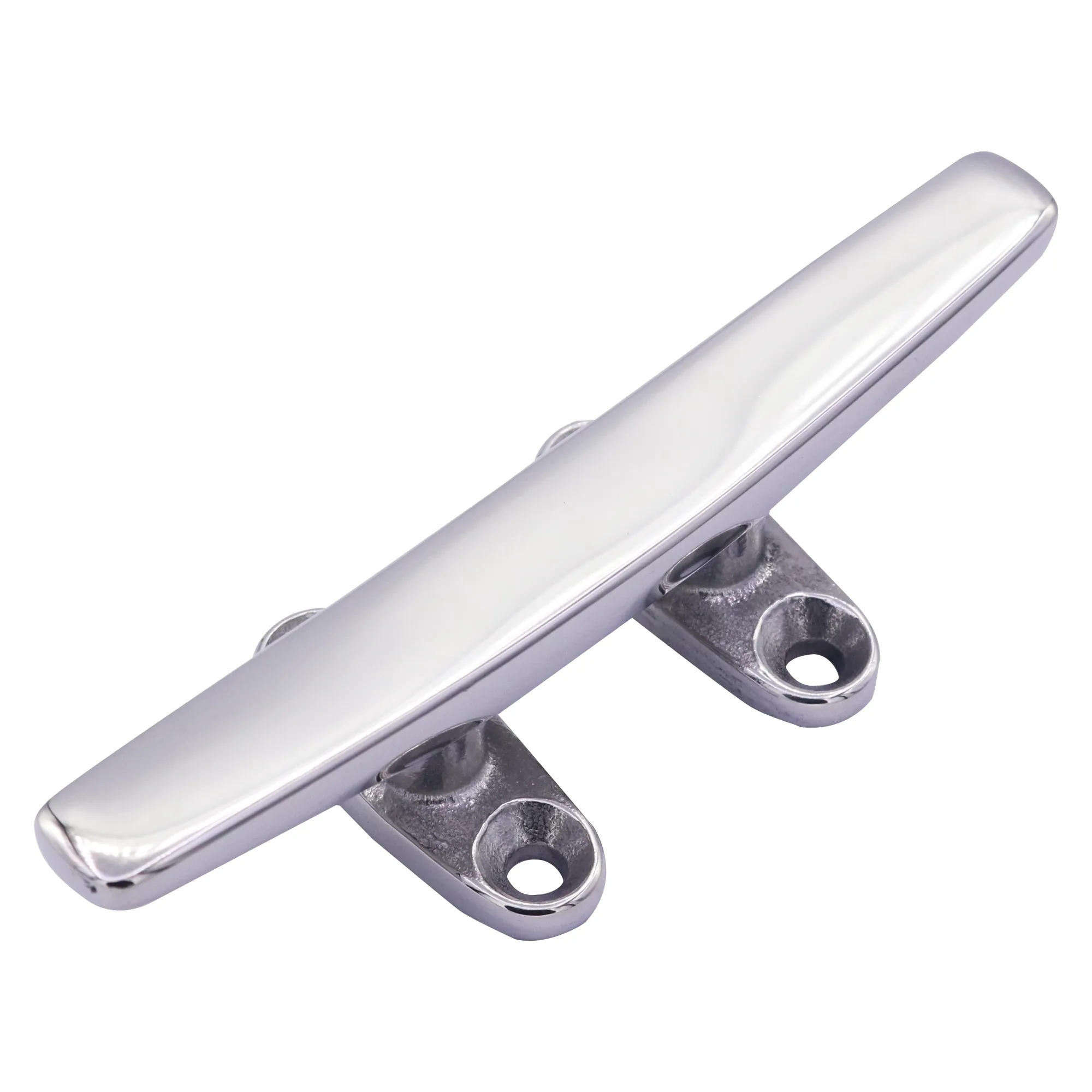 Stainless Low Profile Flat Top Deck Cleats, Bluewater Style