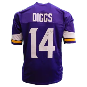 Stefon Diggs Autographed Pro Style Football Jersey Purple (JSA)