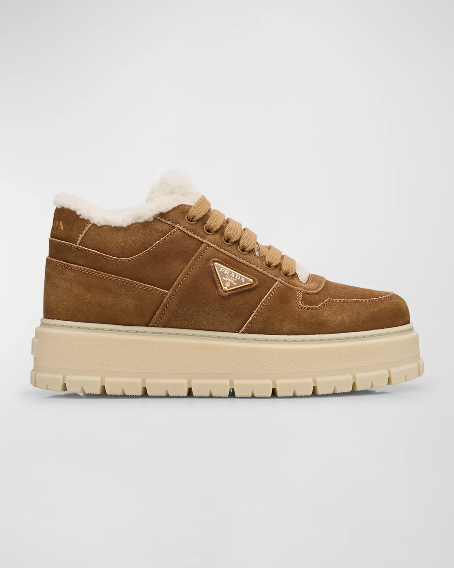 Suede Shearling Winter Platform Sneakers