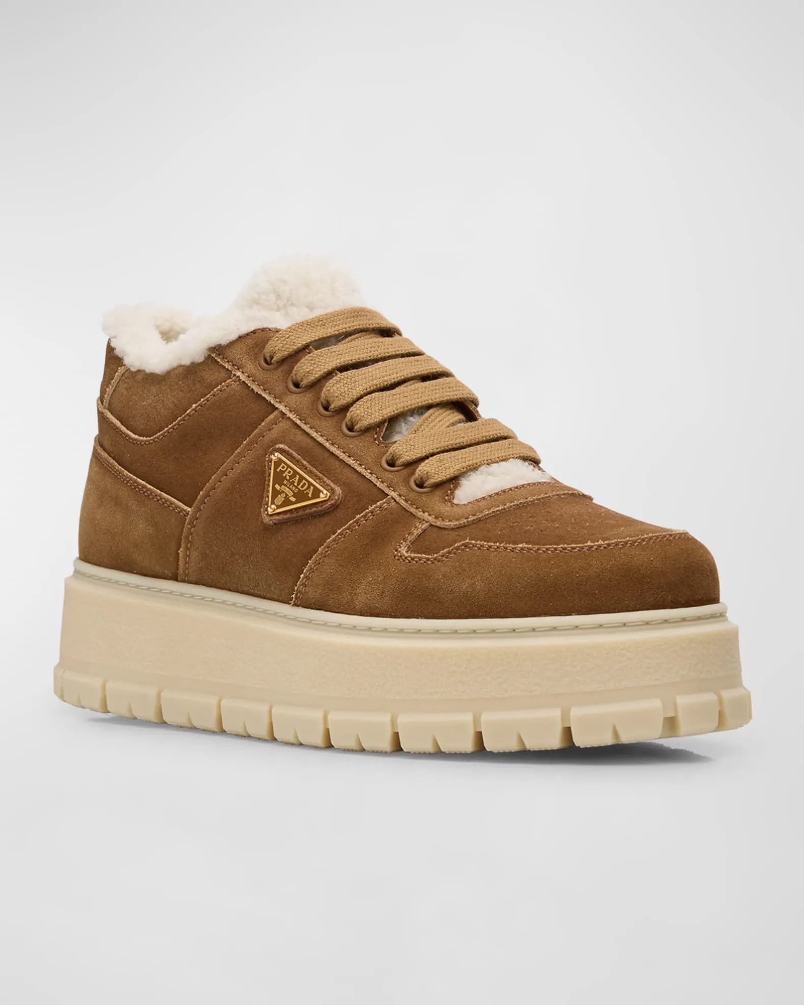 Suede Shearling Winter Platform Sneakers