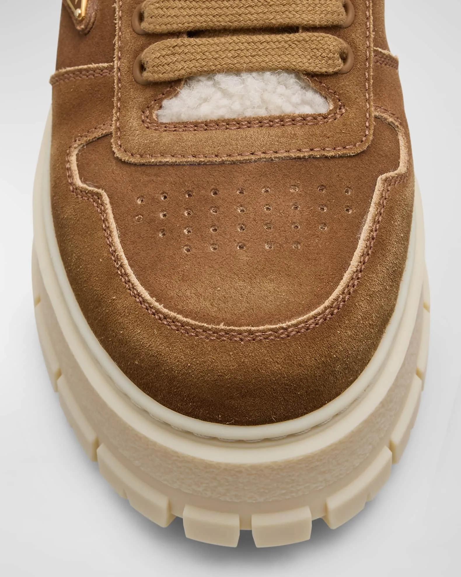 Suede Shearling Winter Platform Sneakers