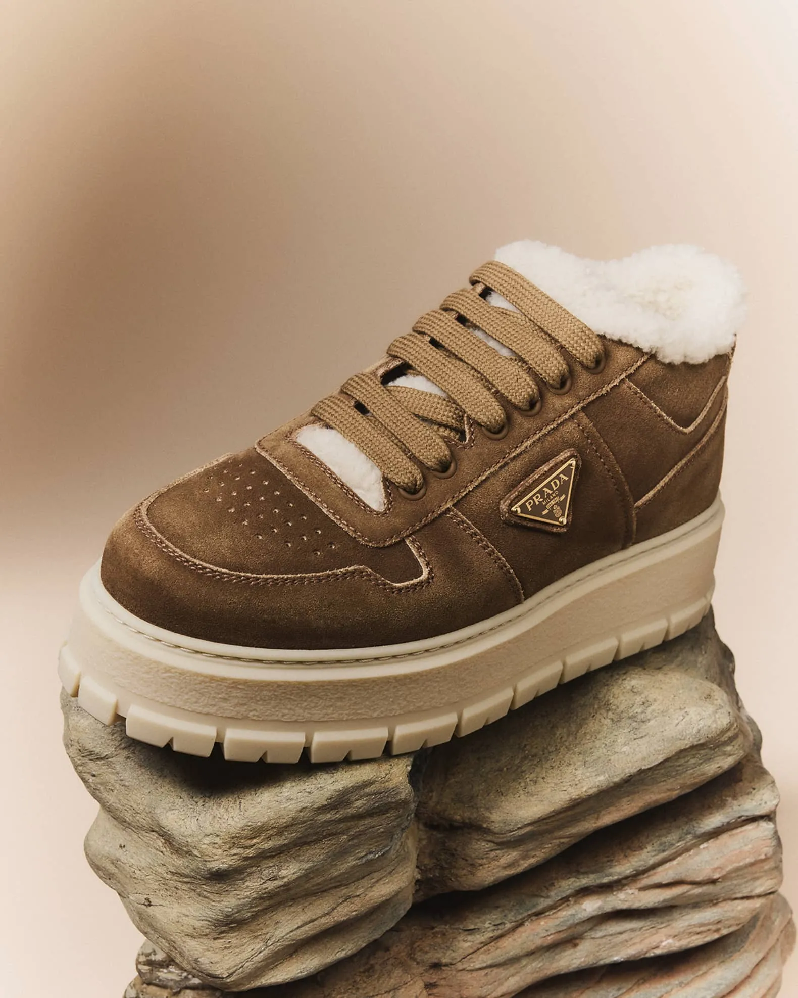 Suede Shearling Winter Platform Sneakers