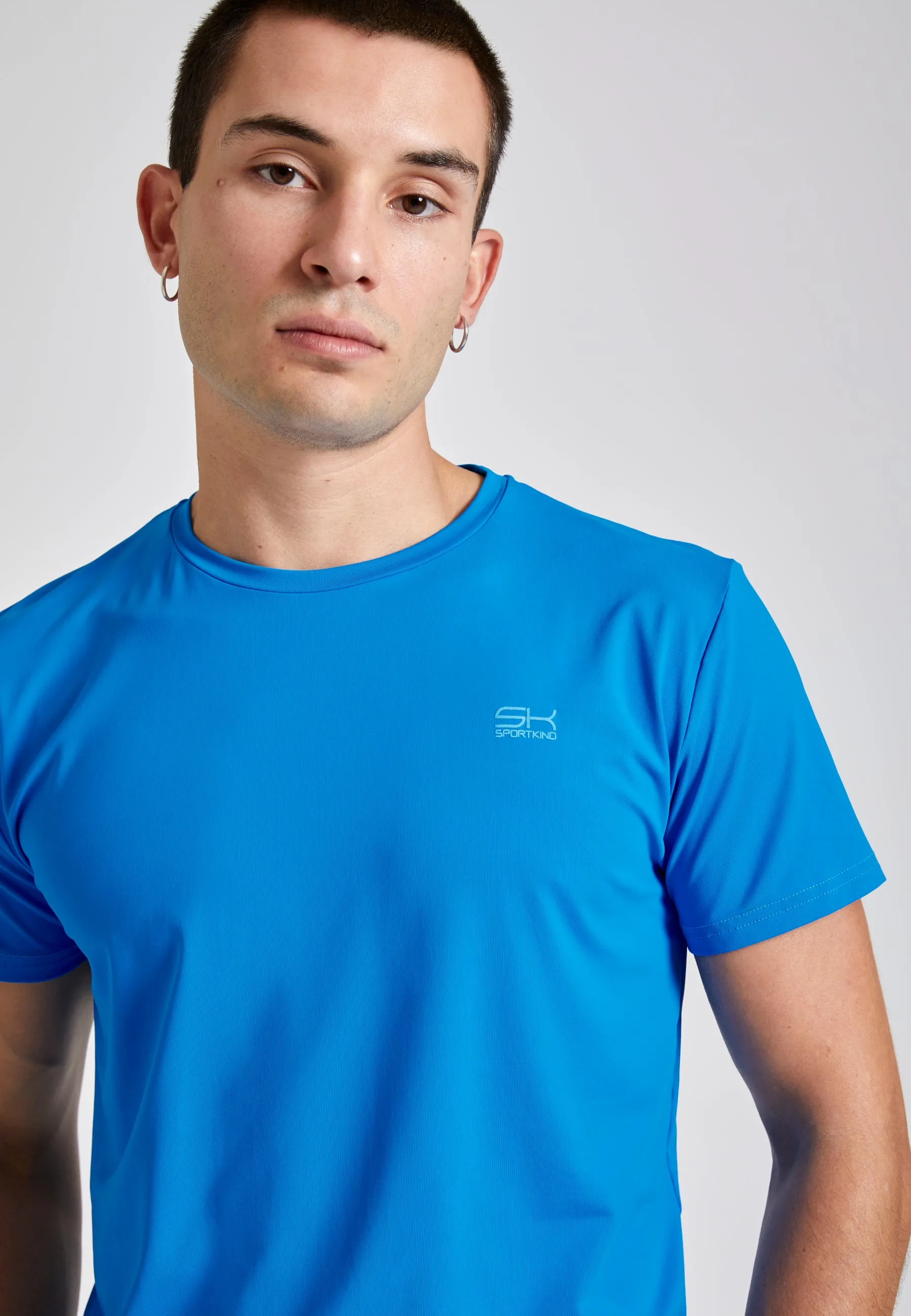 Tennis T-shirt round neck, cyan blue