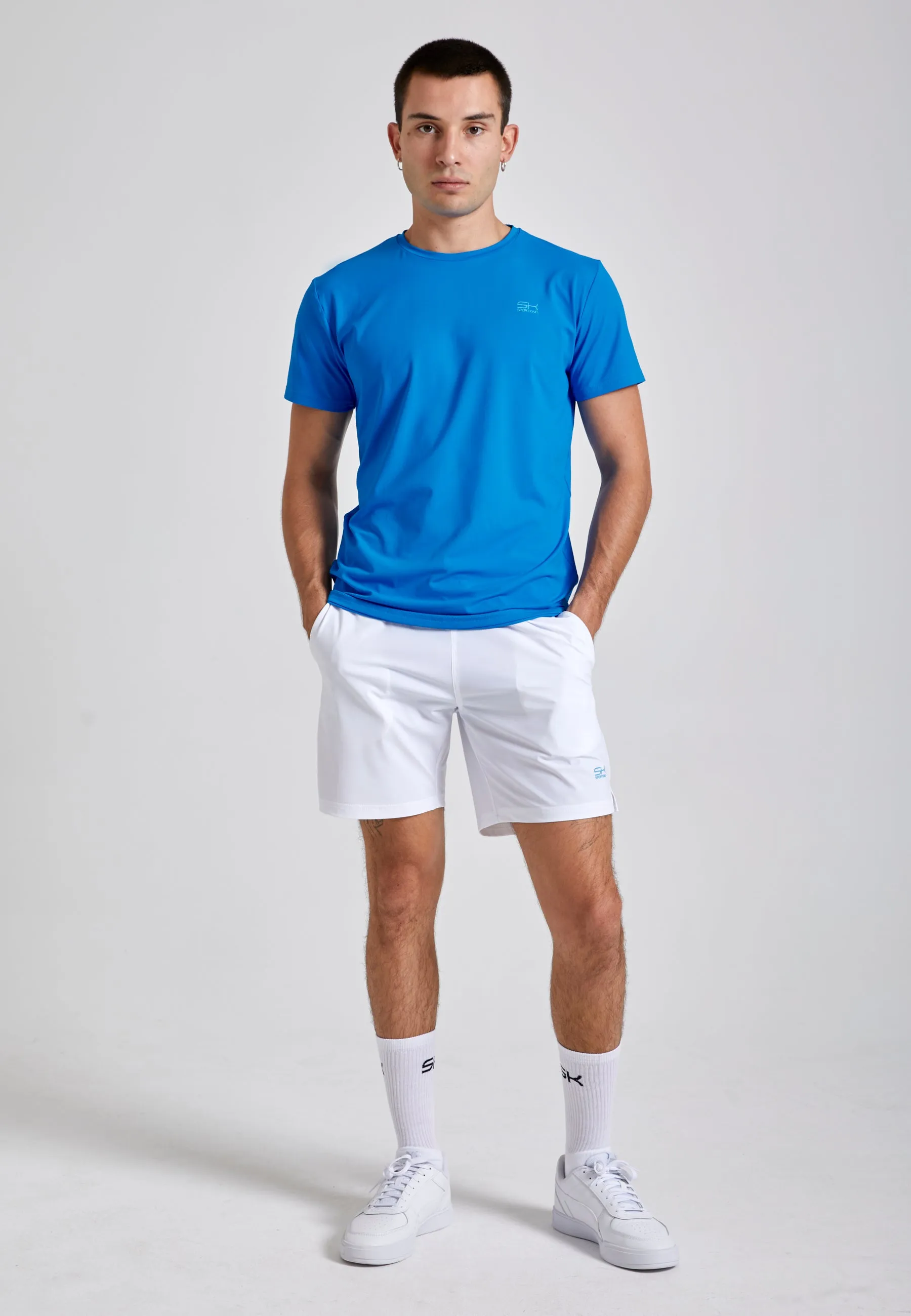 Tennis T-shirt round neck, cyan blue