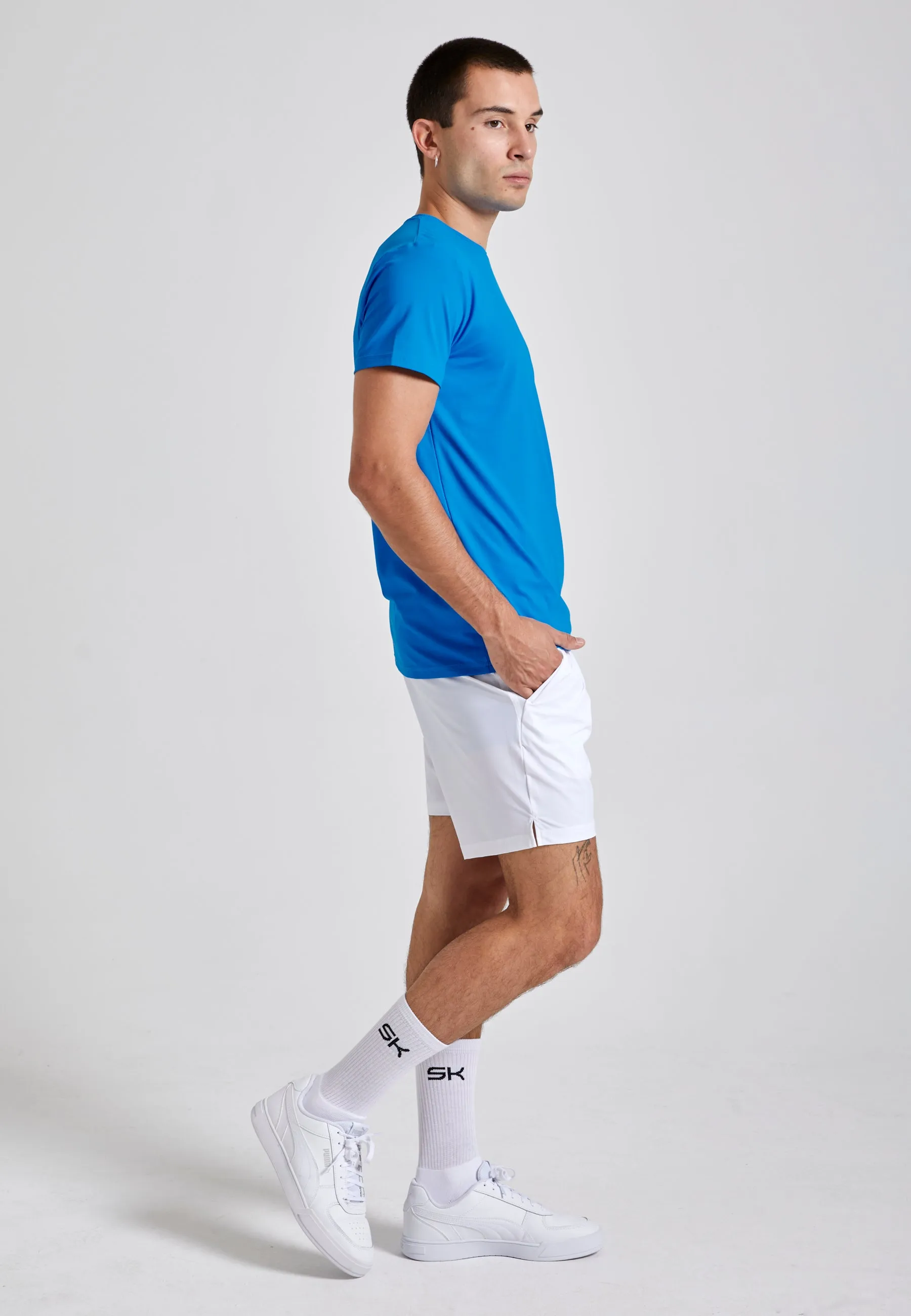 Tennis T-shirt round neck, cyan blue