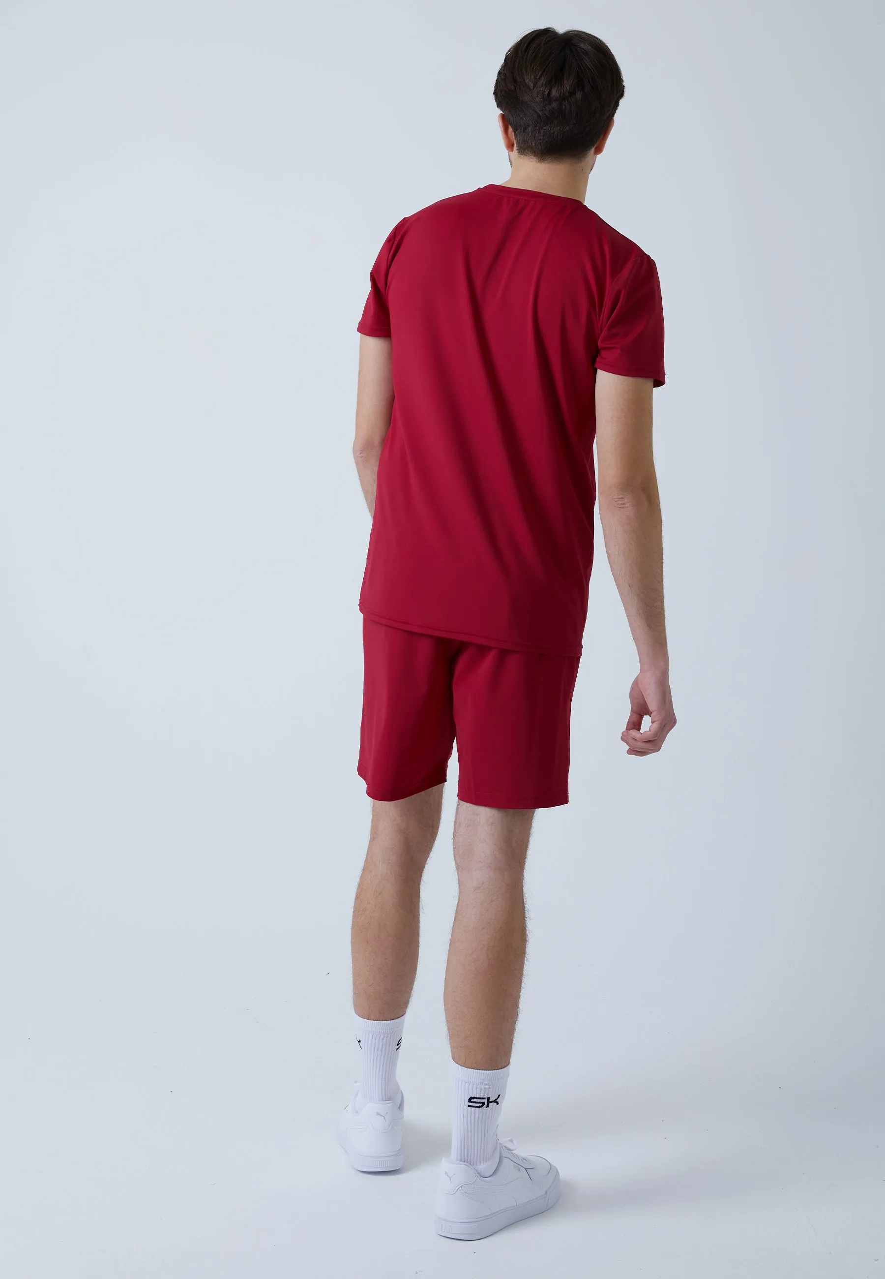 Tennis T-Shirt with crew neck, burgundy red