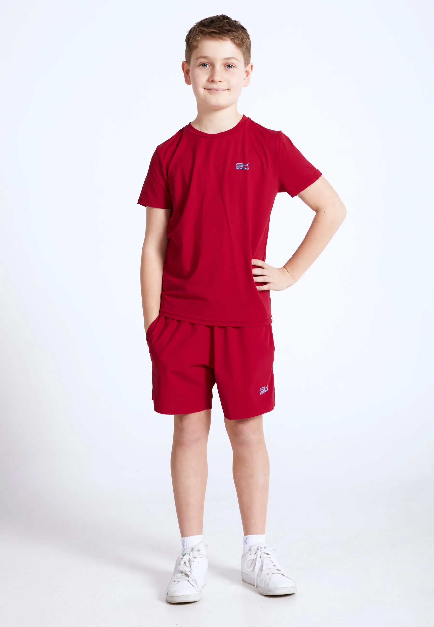 Tennis T-Shirt with crew neck, burgundy red