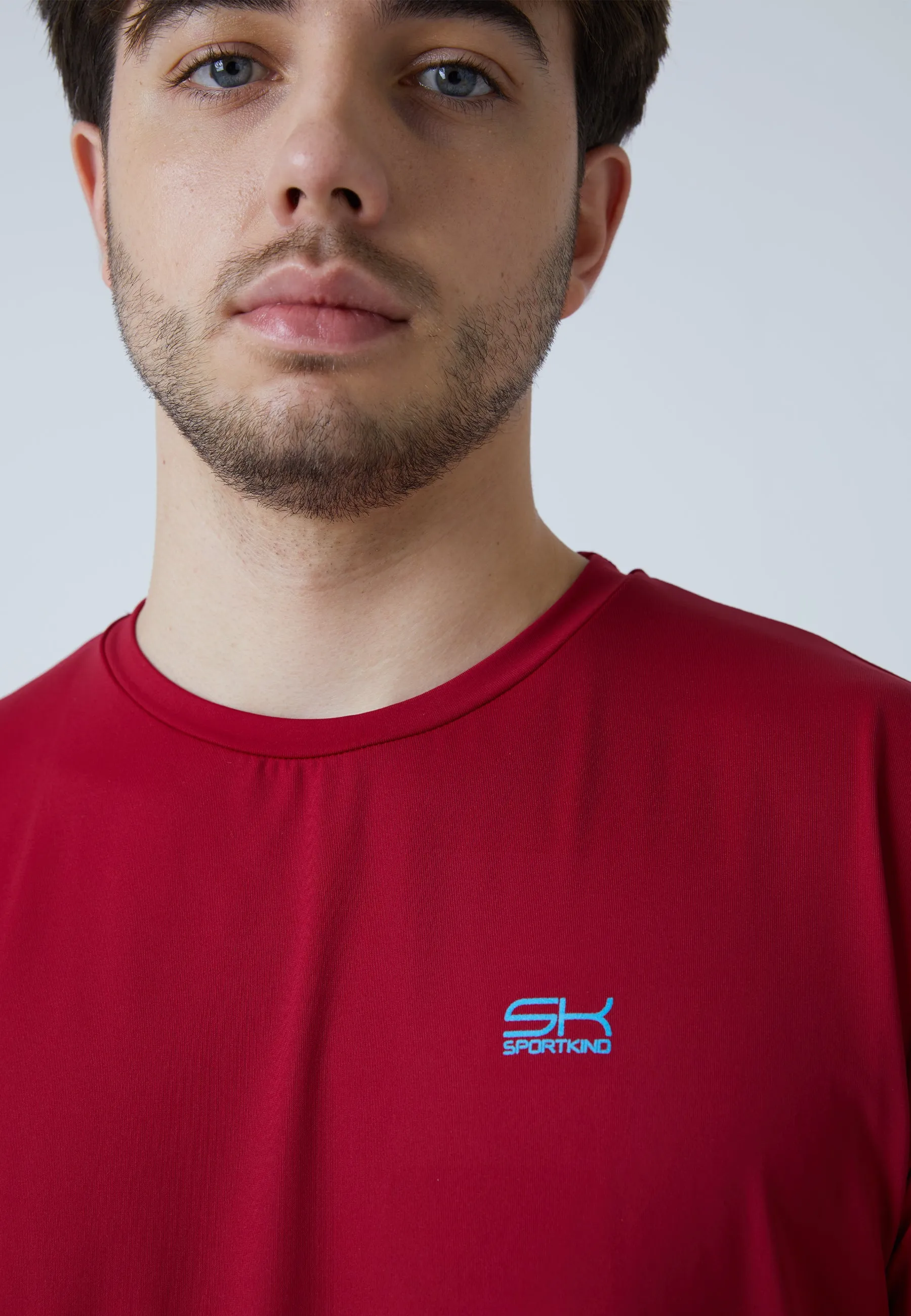 Tennis T-Shirt with crew neck, burgundy red