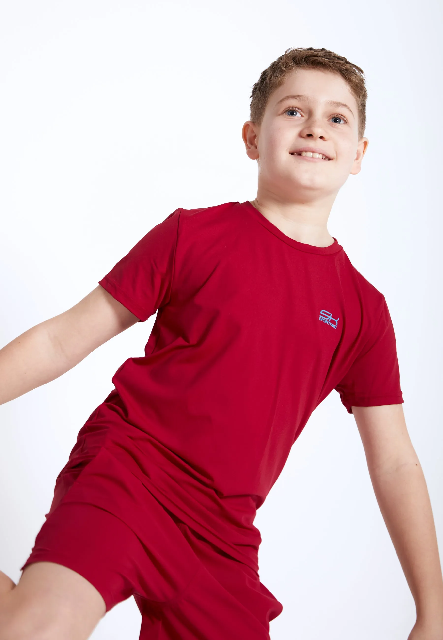 Tennis T-Shirt with crew neck, burgundy red