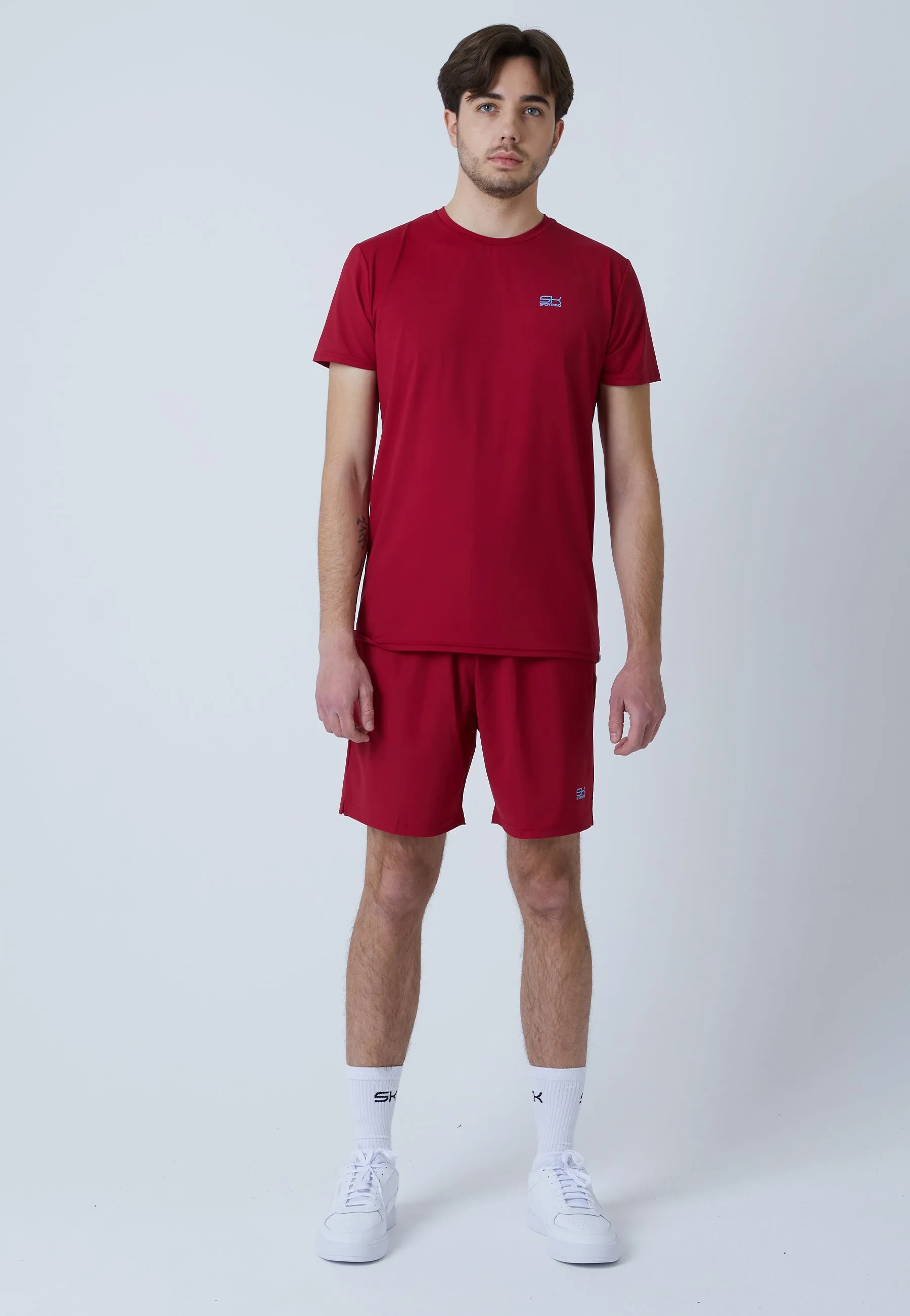 Tennis T-Shirt with crew neck, burgundy red