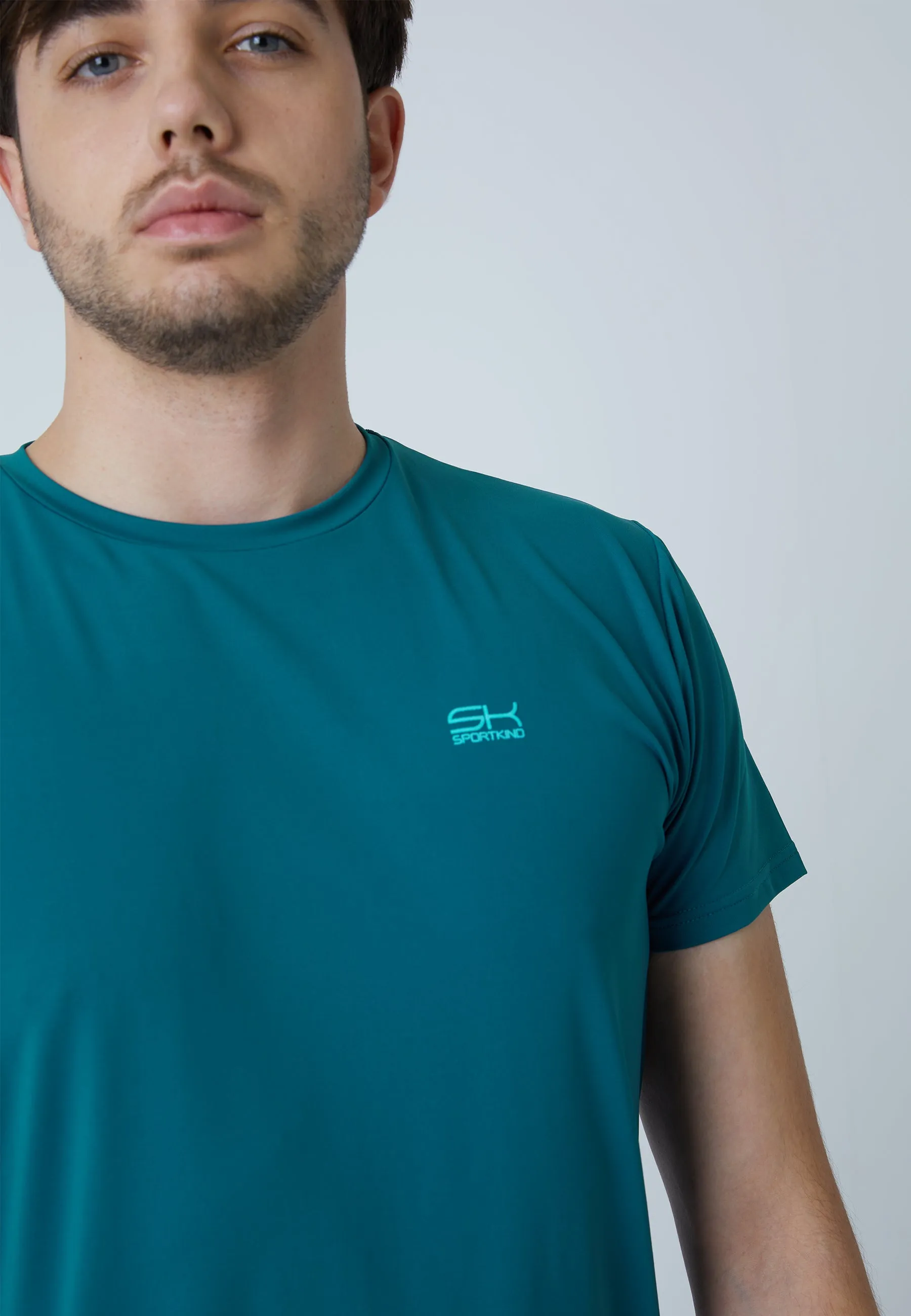 Tennis T-Shirt with crew neck, dark teal