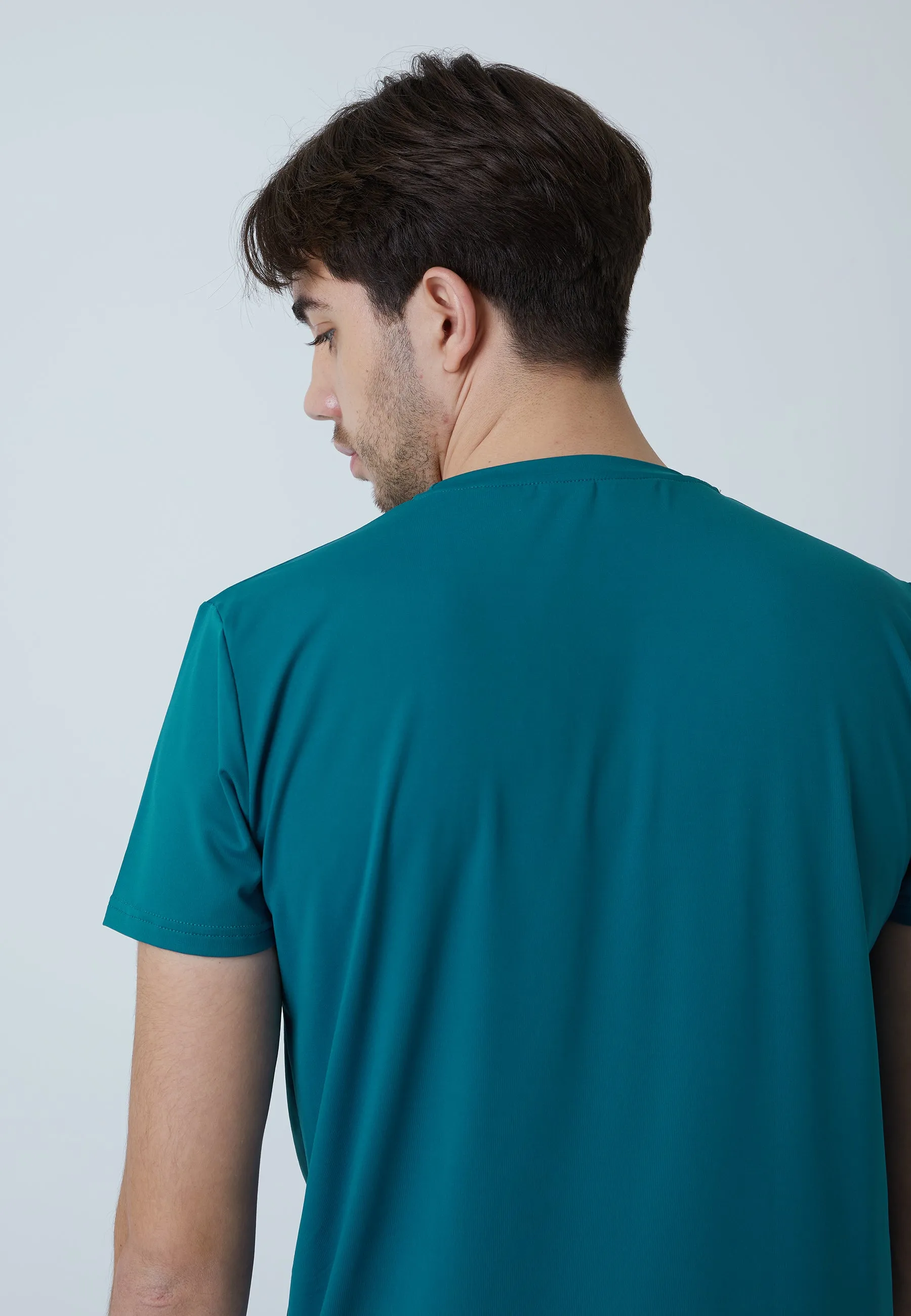 Tennis T-Shirt with crew neck, dark teal