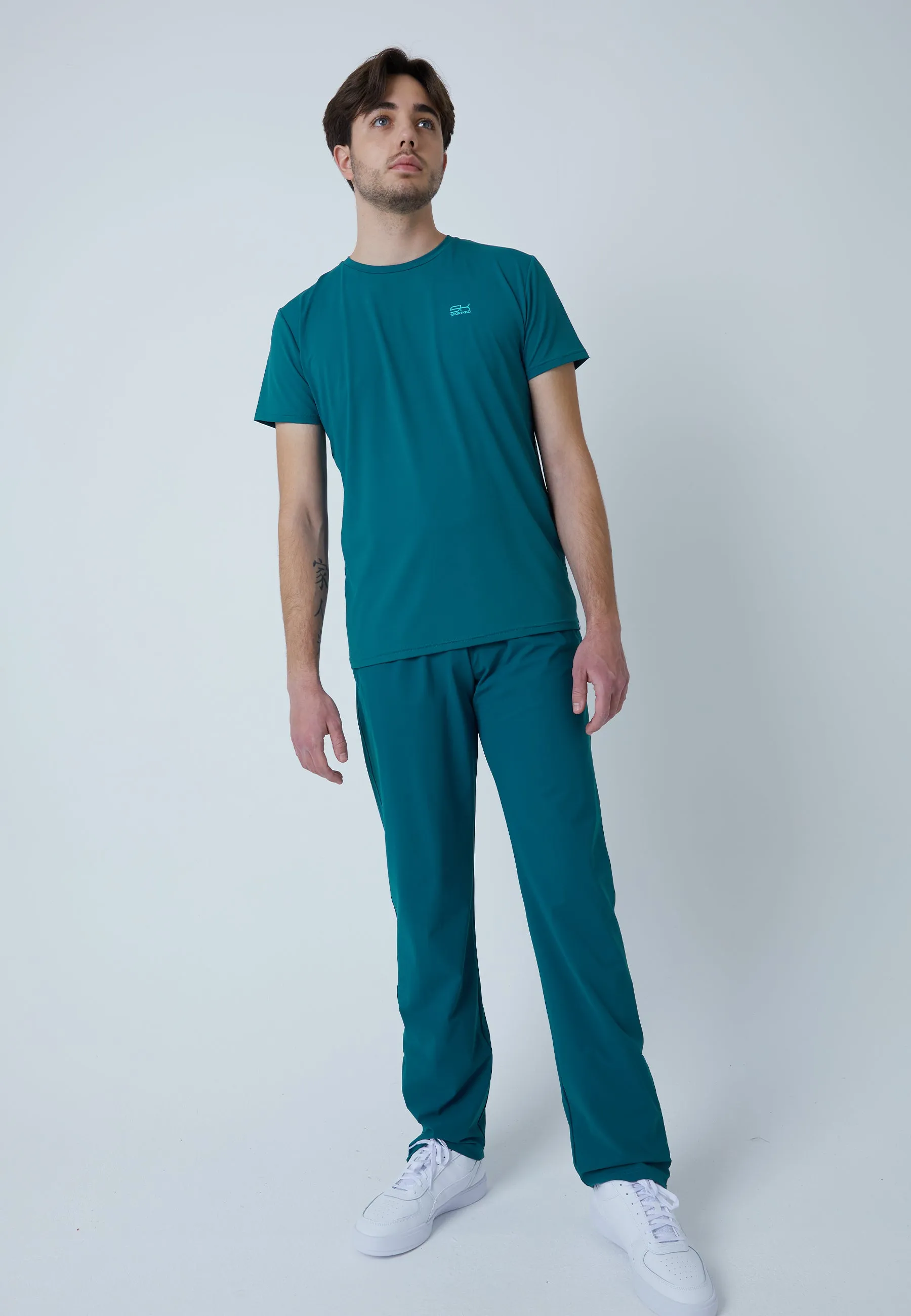 Tennis T-Shirt with crew neck, dark teal