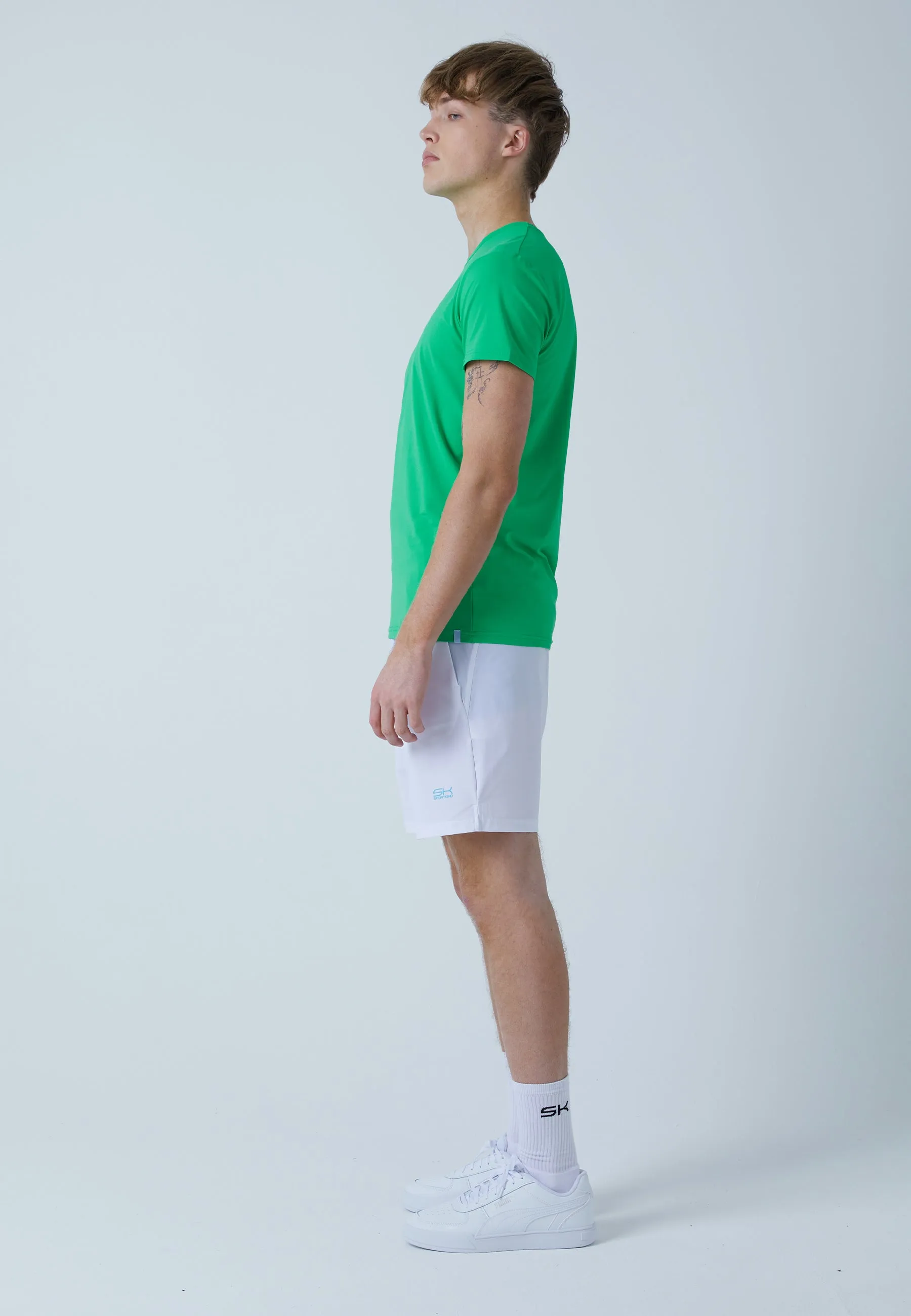 Tennis T-Shirt with crew neck, green