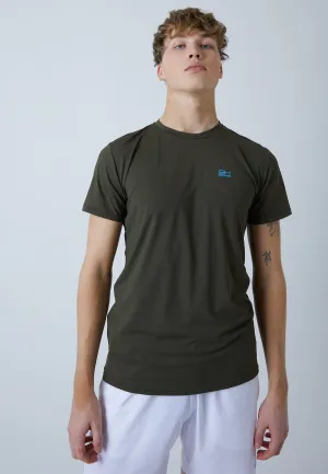 Tennis T-Shirt with crew neck, khaki