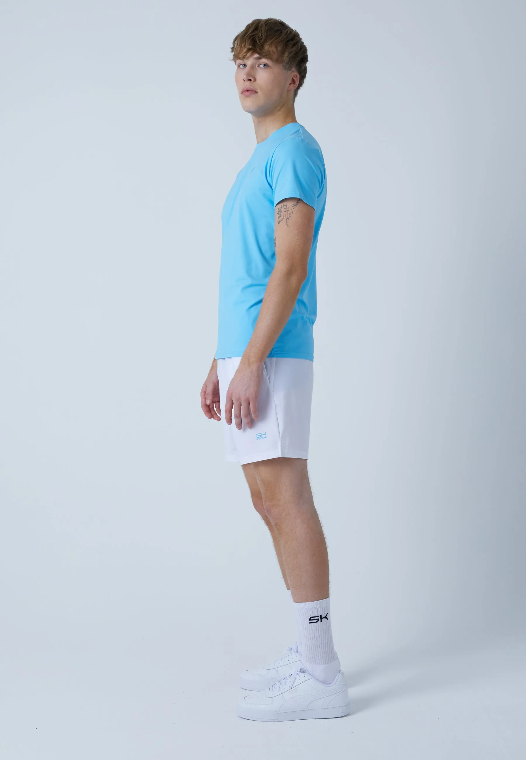 Tennis T-Shirt with crew neck, light blue