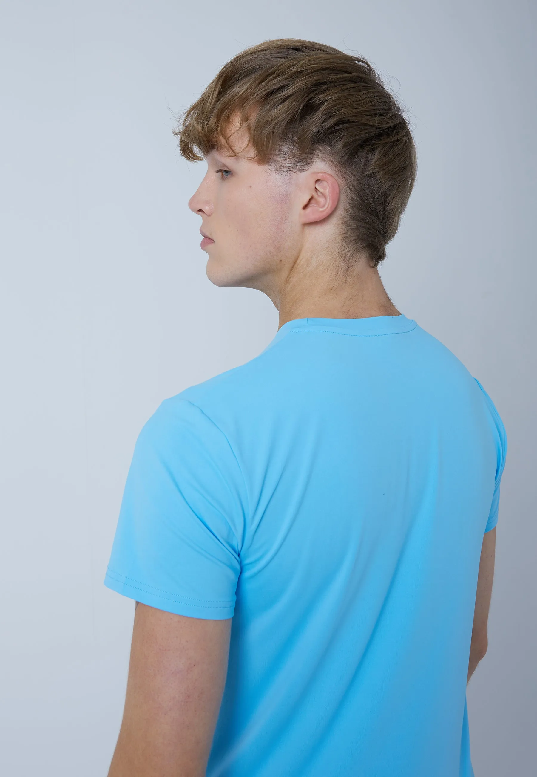 Tennis T-Shirt with crew neck, light blue