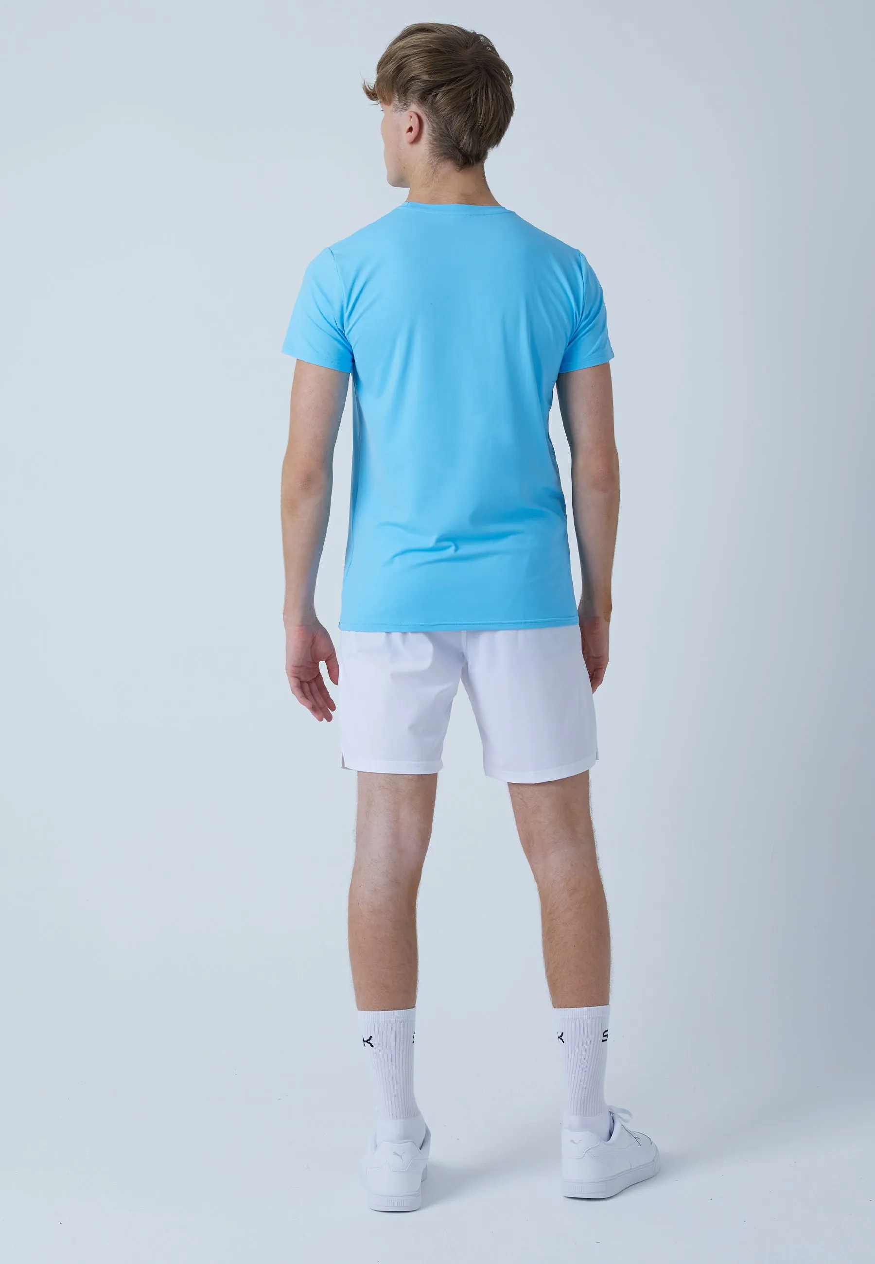 Tennis T-Shirt with crew neck, light blue