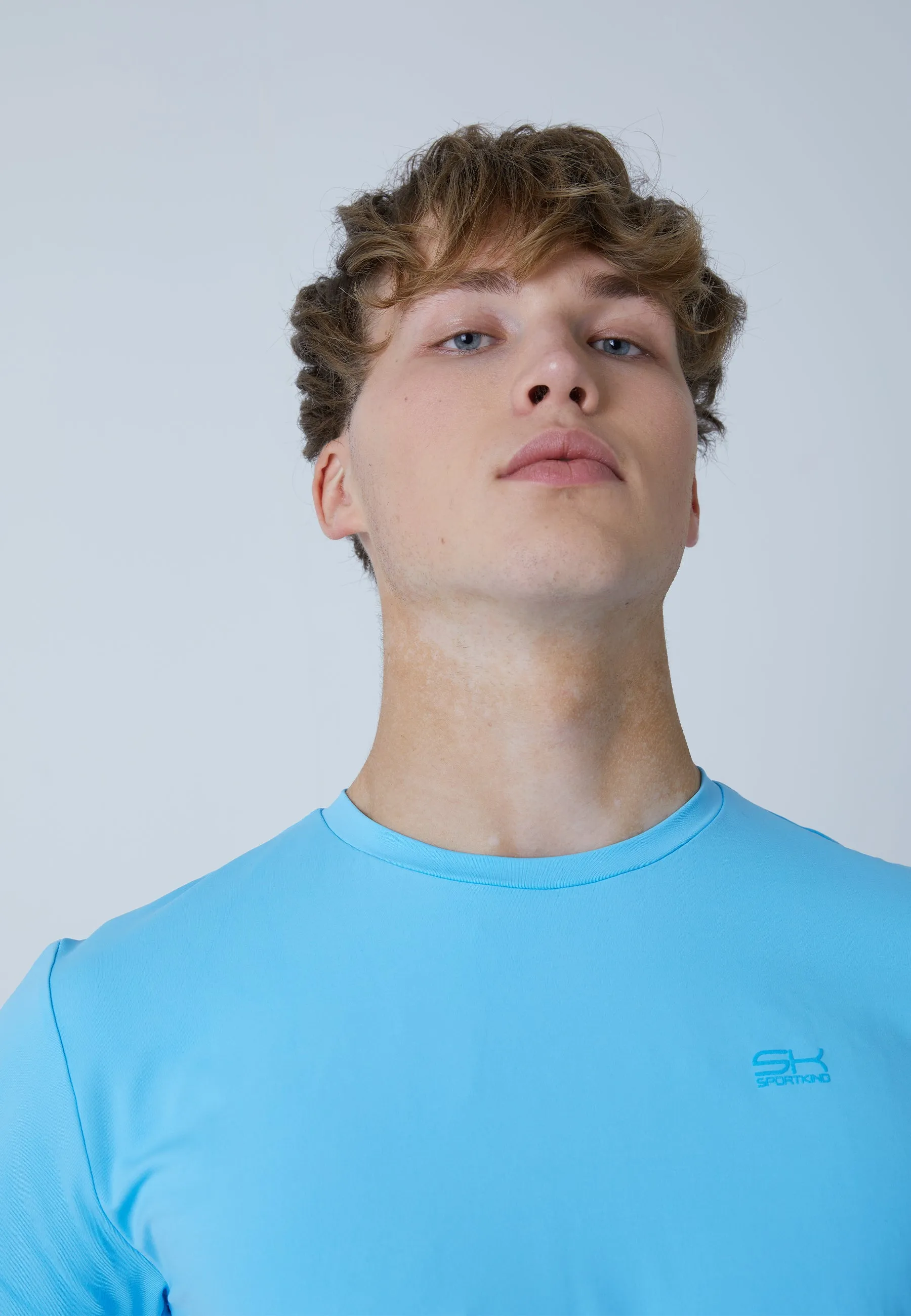 Tennis T-Shirt with crew neck, light blue