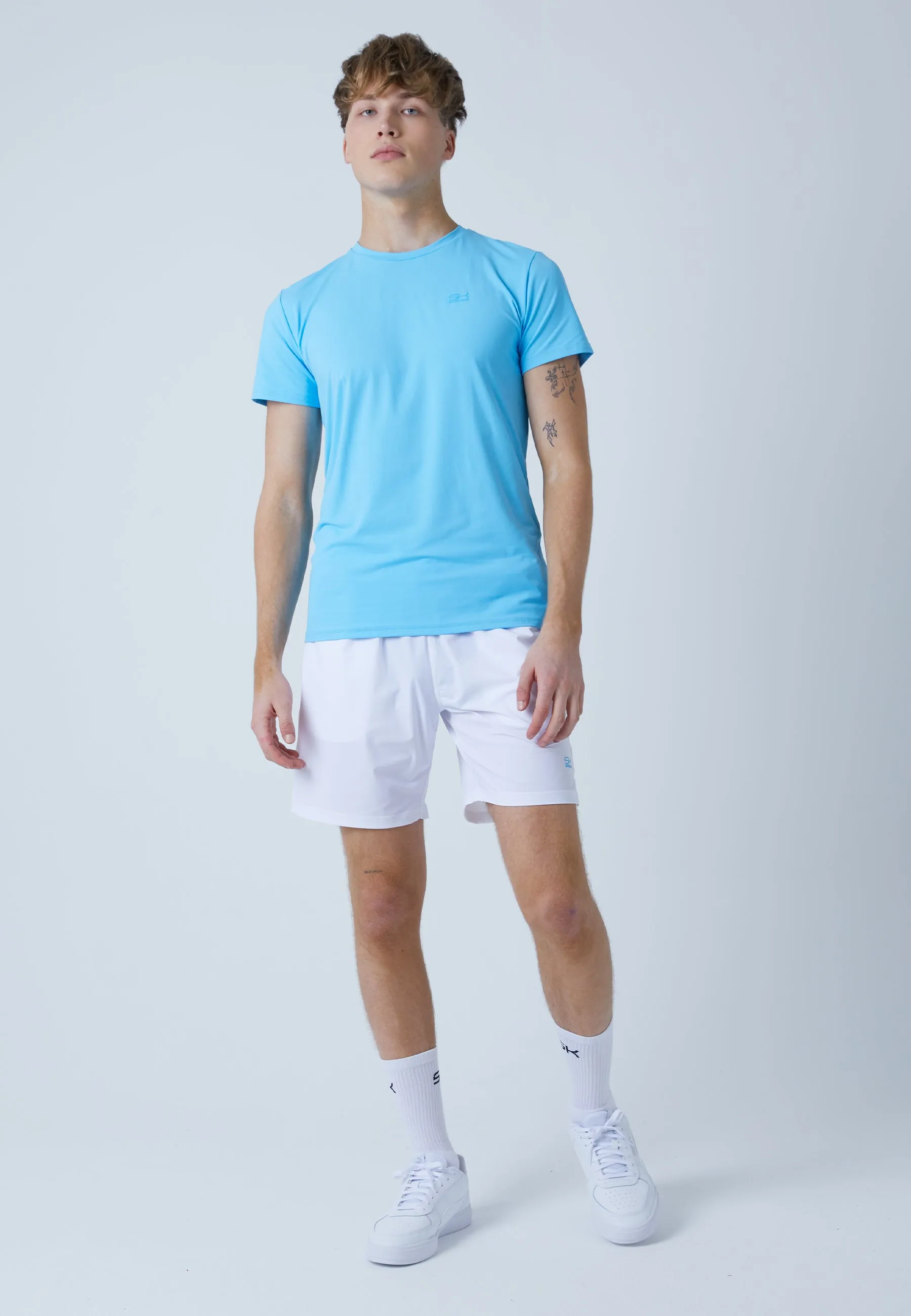 Tennis T-Shirt with crew neck, light blue