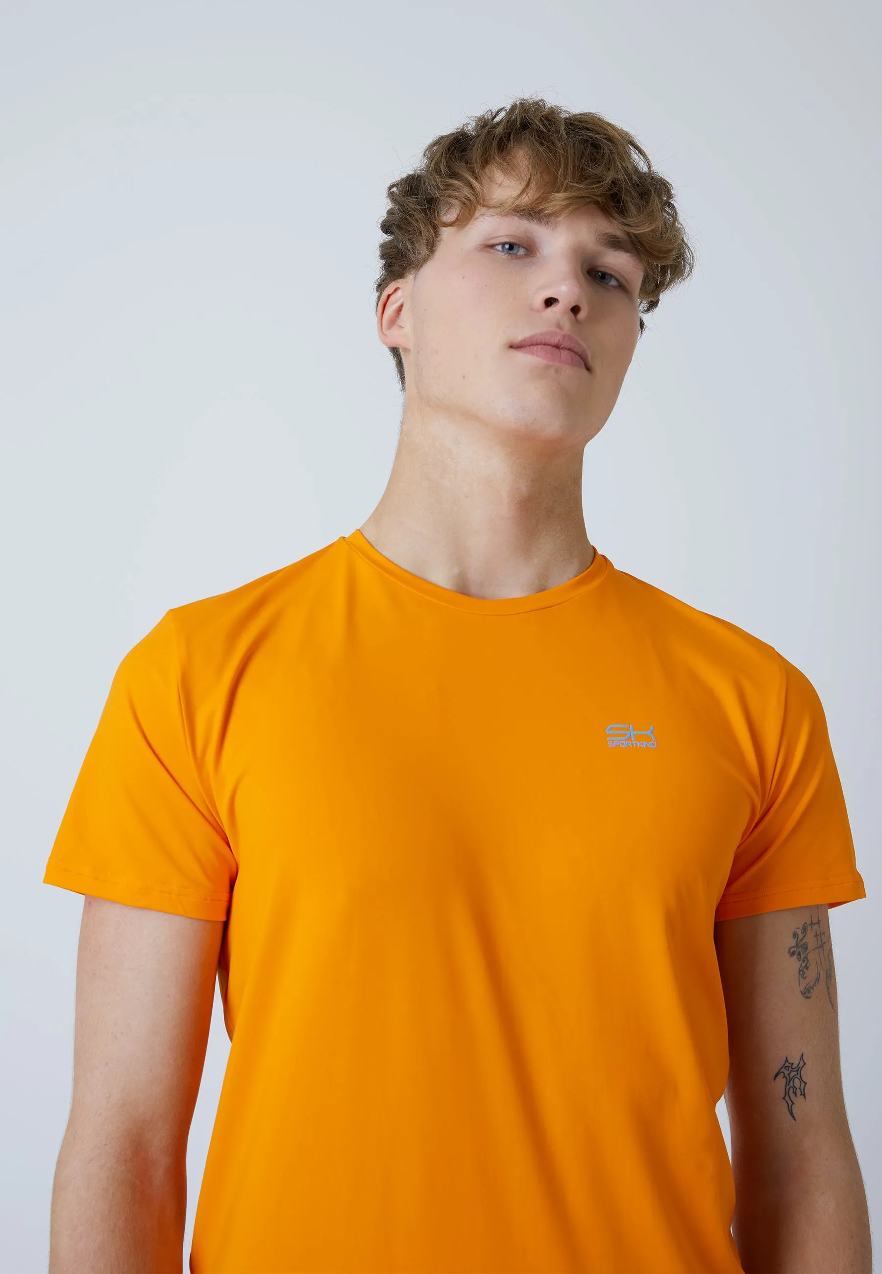 Tennis T-Shirt with crew neck, orange