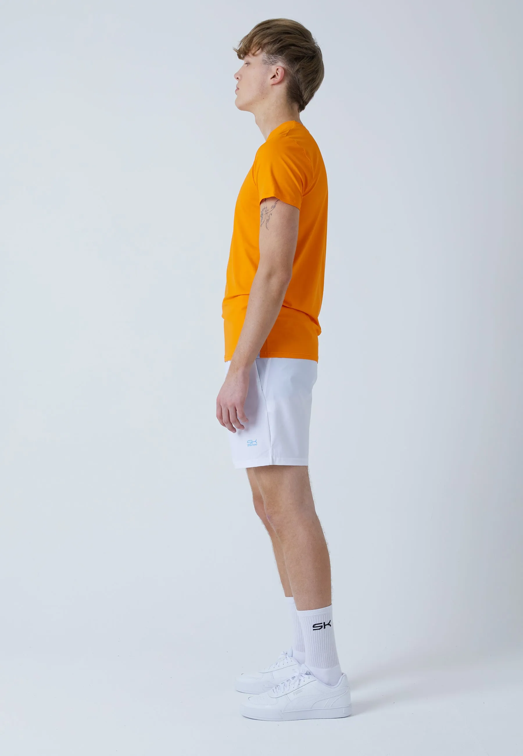 Tennis T-Shirt with crew neck, orange