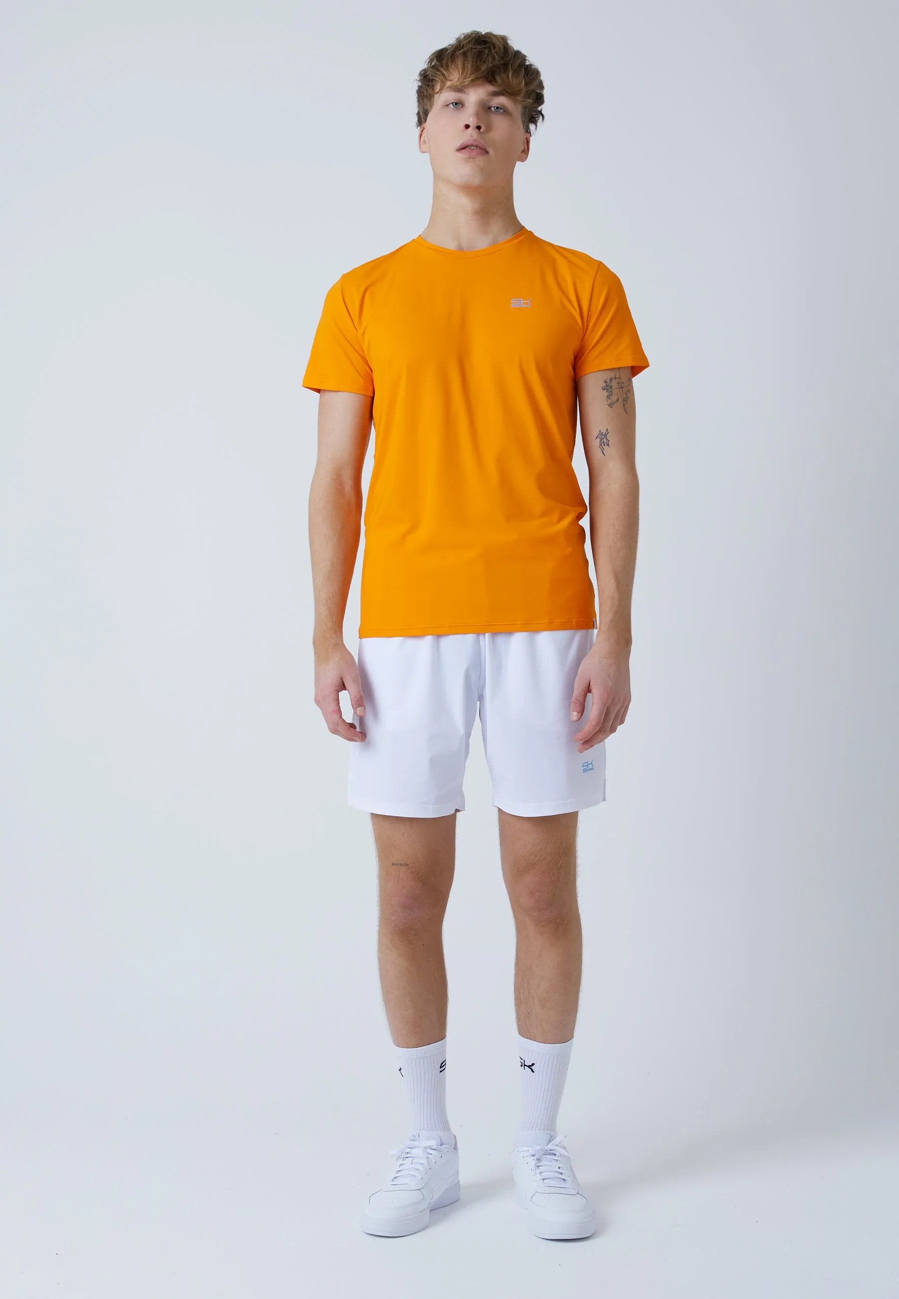 Tennis T-Shirt with crew neck, orange