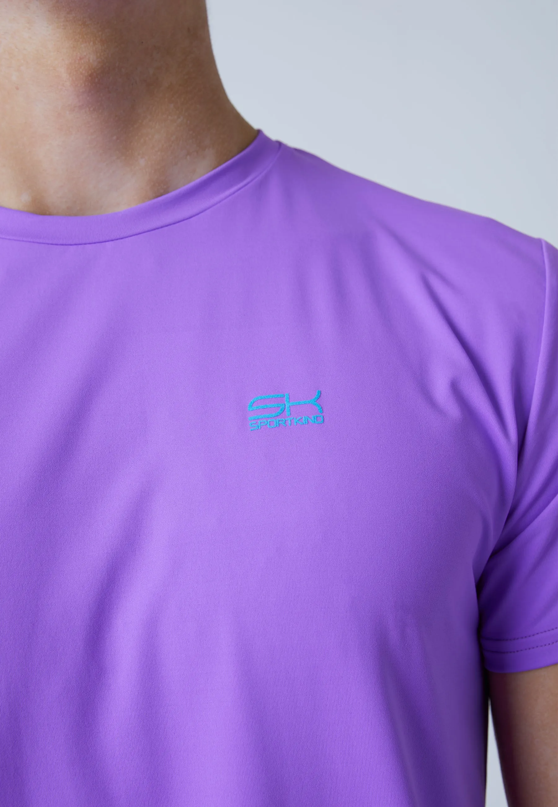 Tennis T-Shirt with crew neck, purple