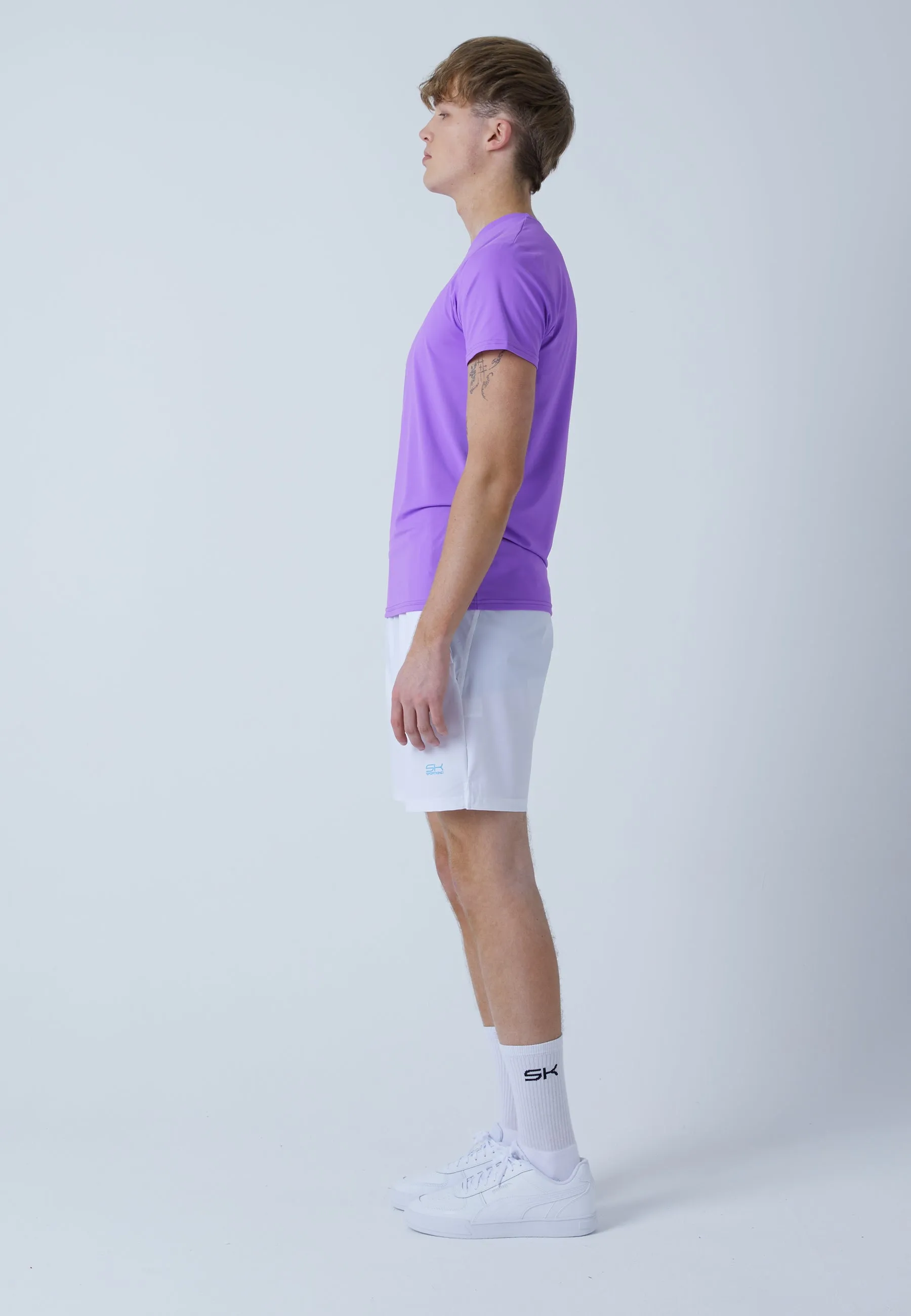 Tennis T-Shirt with crew neck, purple