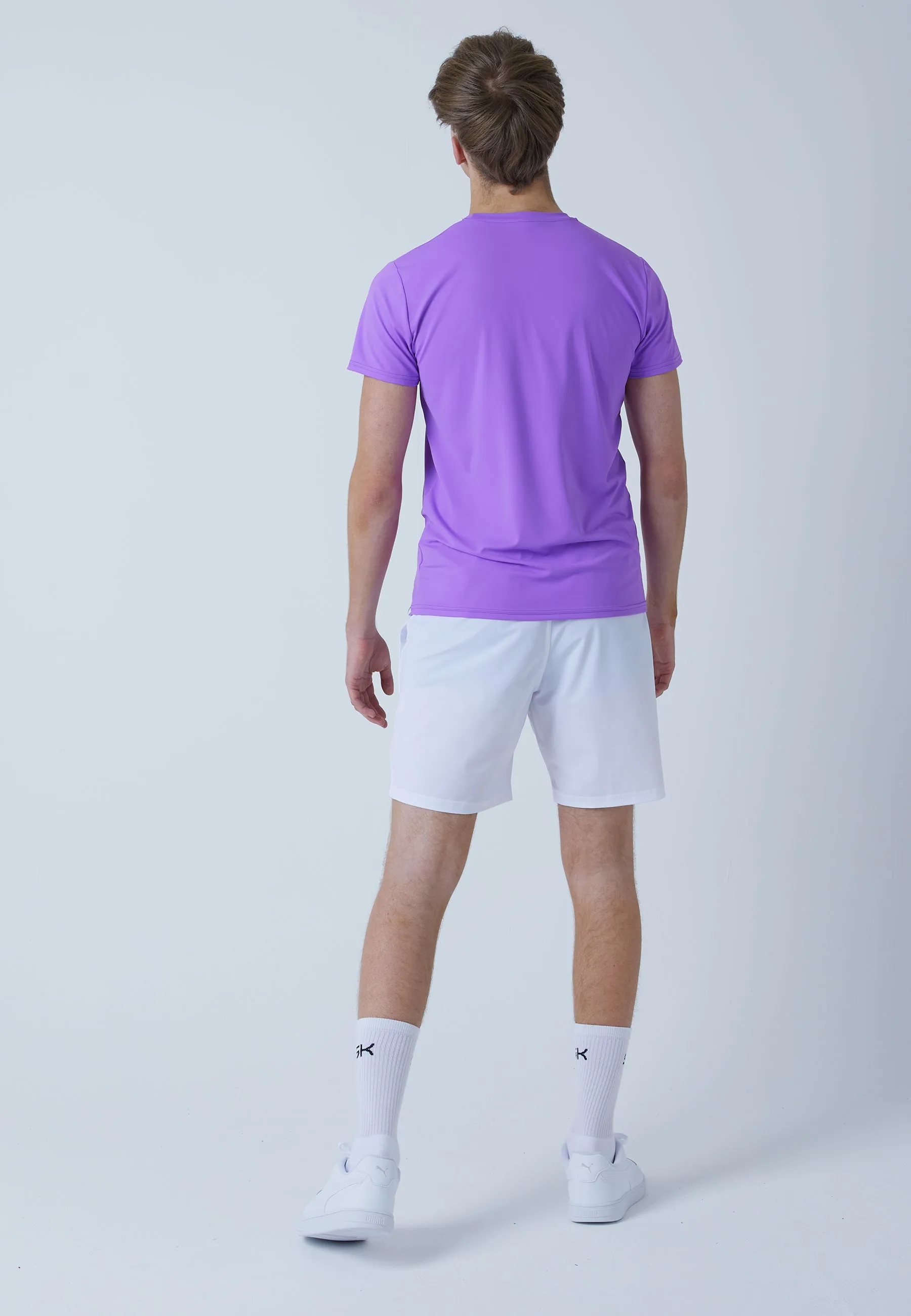 Tennis T-Shirt with crew neck, purple