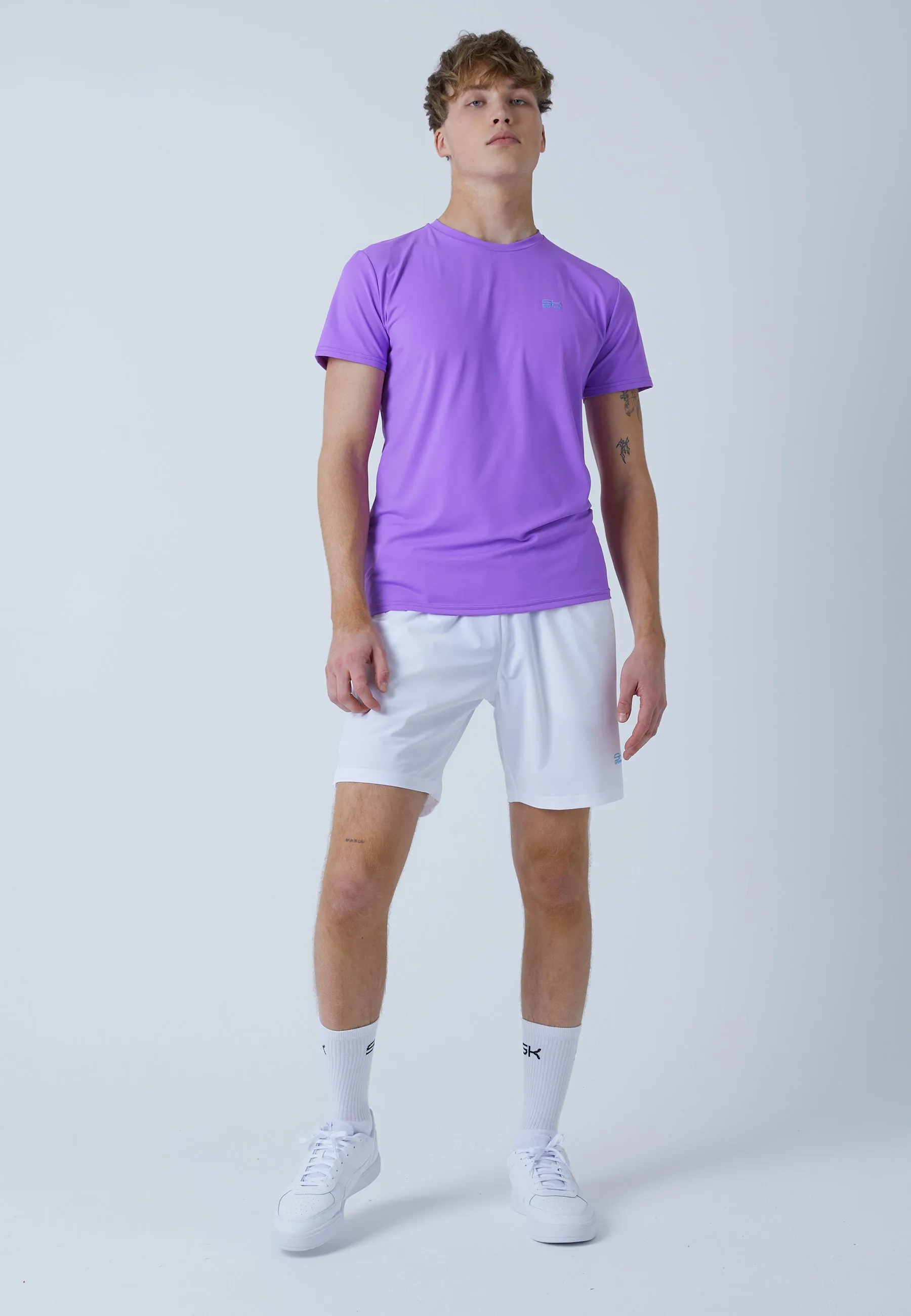 Tennis T-Shirt with crew neck, purple