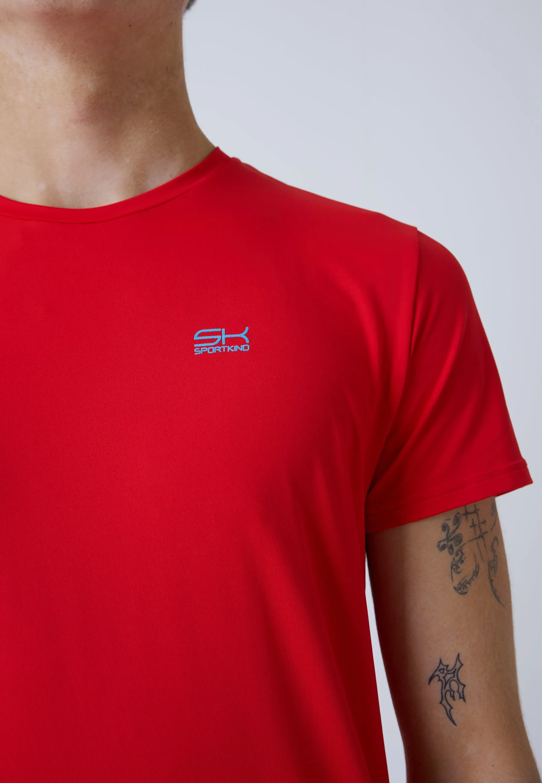 Tennis T-Shirt with crew neck, red