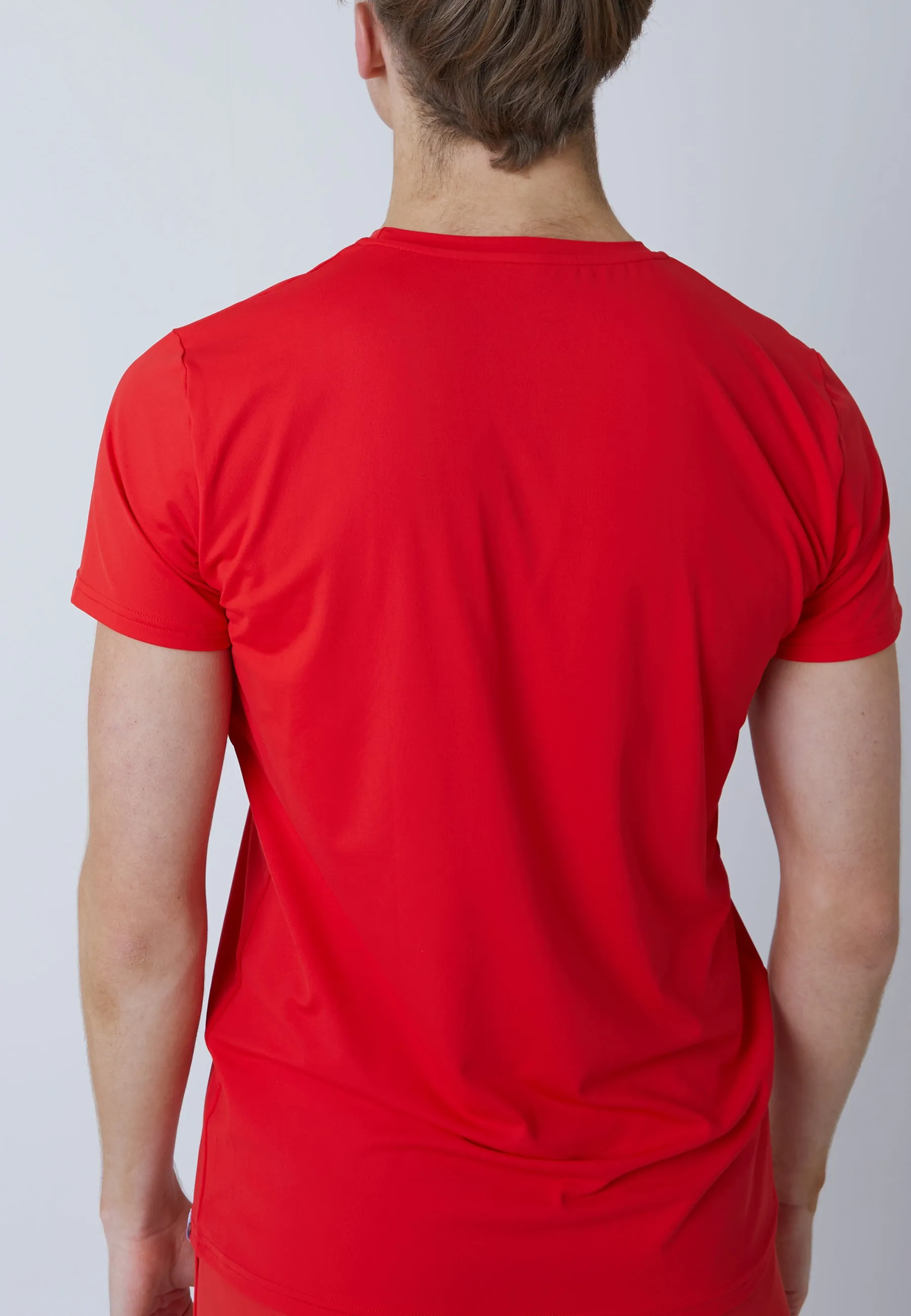 Tennis T-Shirt with crew neck, red