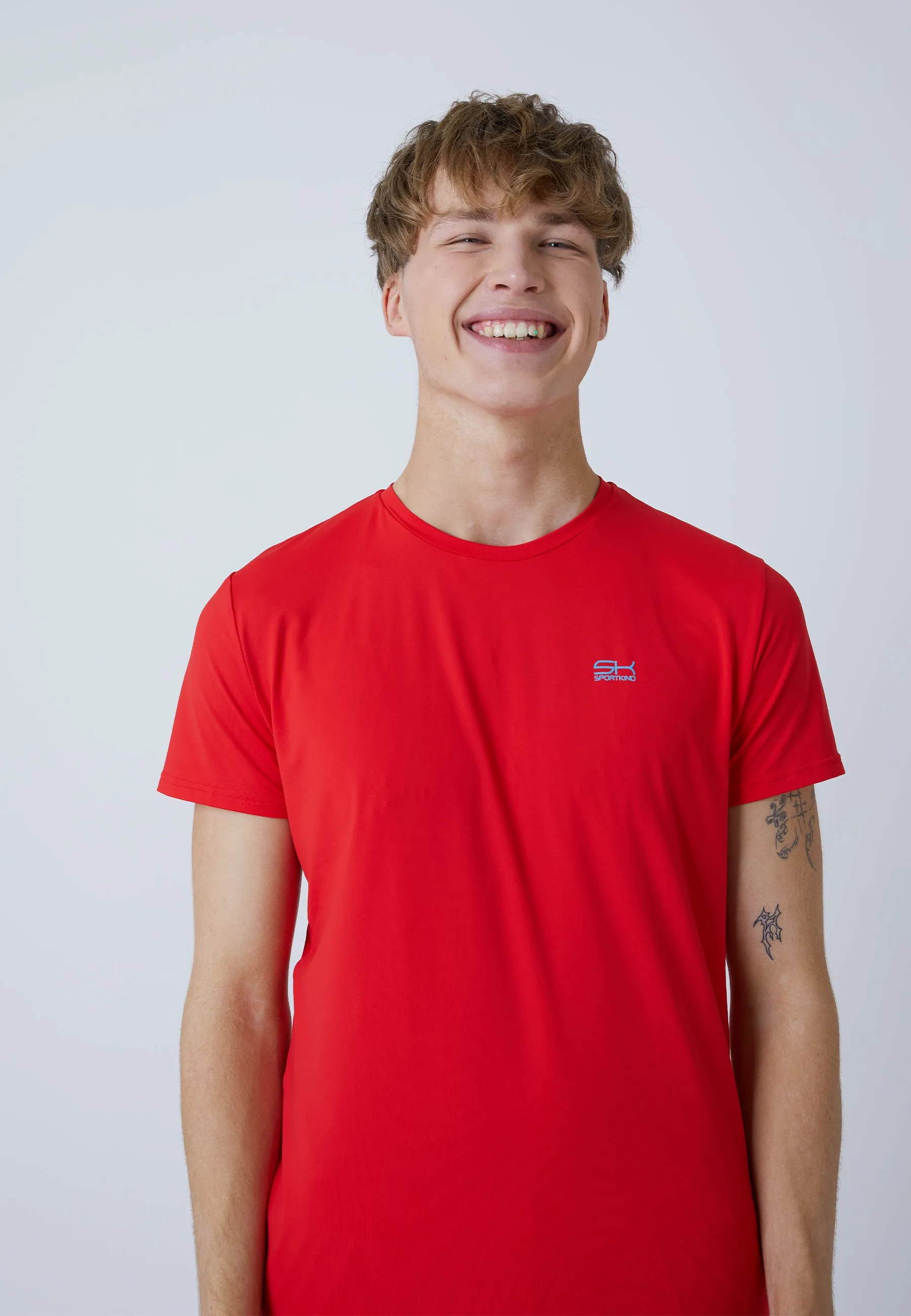 Tennis T-Shirt with crew neck, red