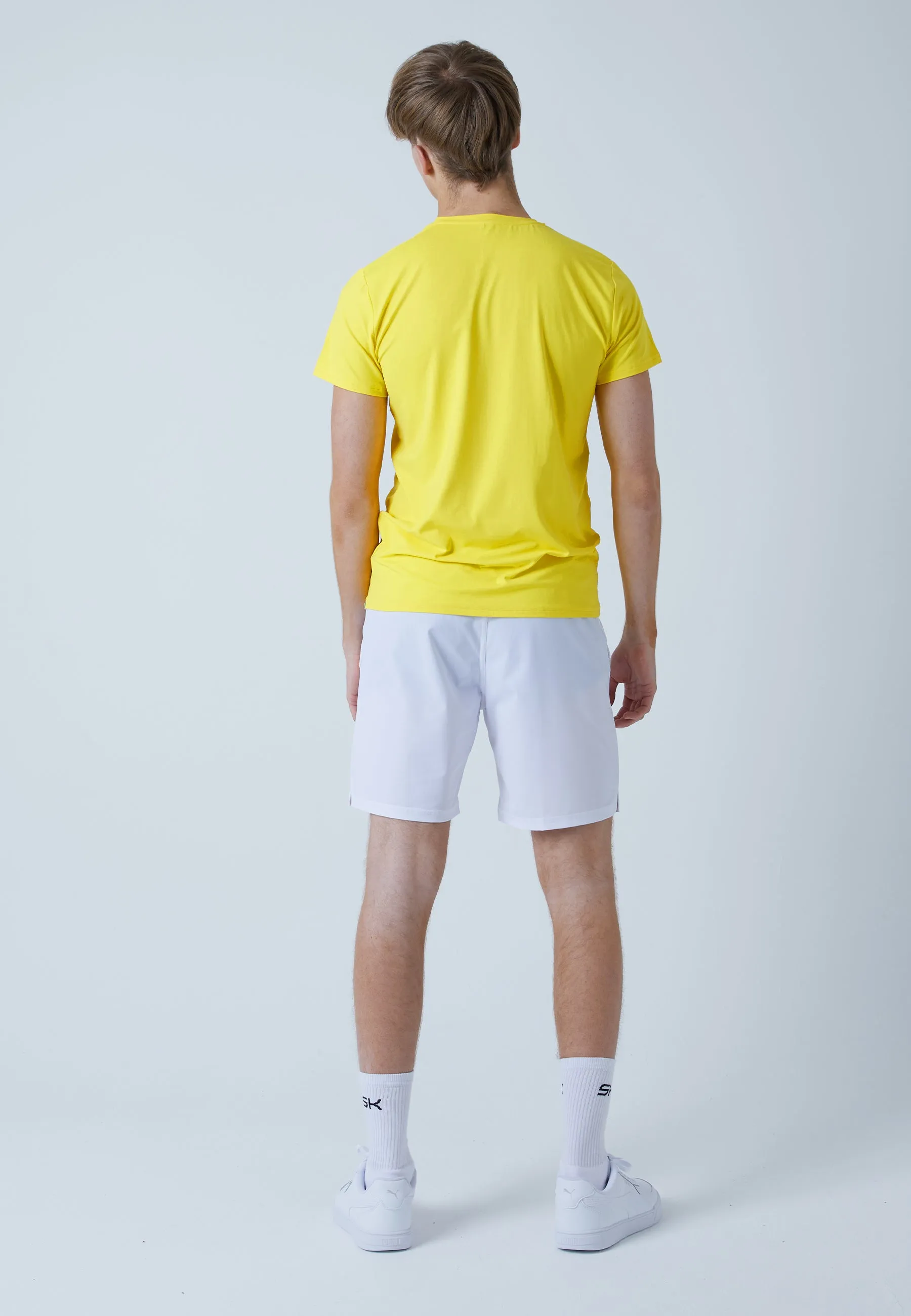 Tennis T-Shirt with crew neck, yellow