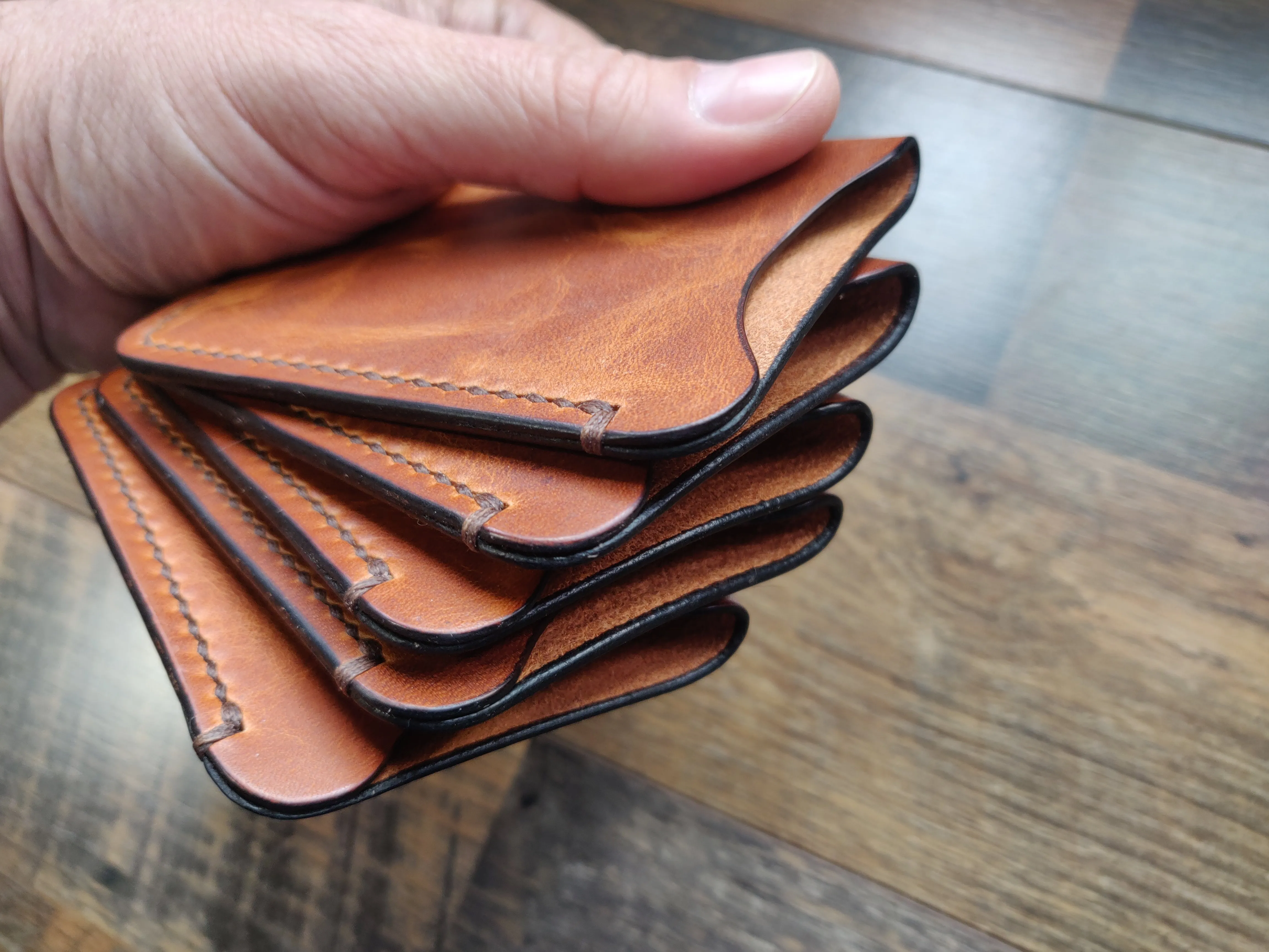 The Fold - Single Slot Wallet - Horween Derby English Tan